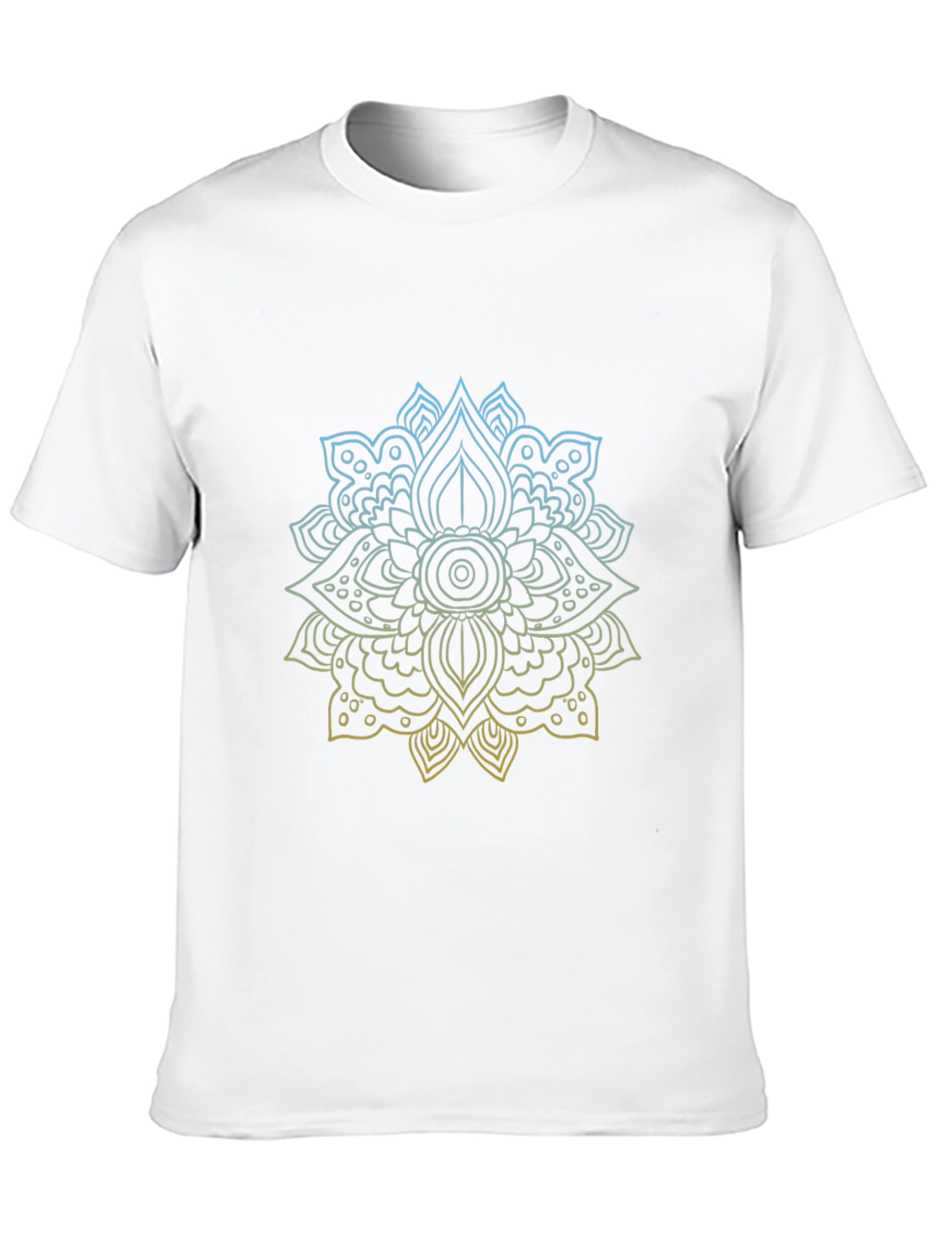 Geometric Mandala Print Black T-Shirt