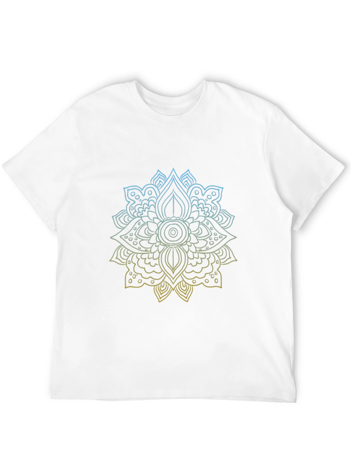 Geometric Mandala Print Black T-Shirt