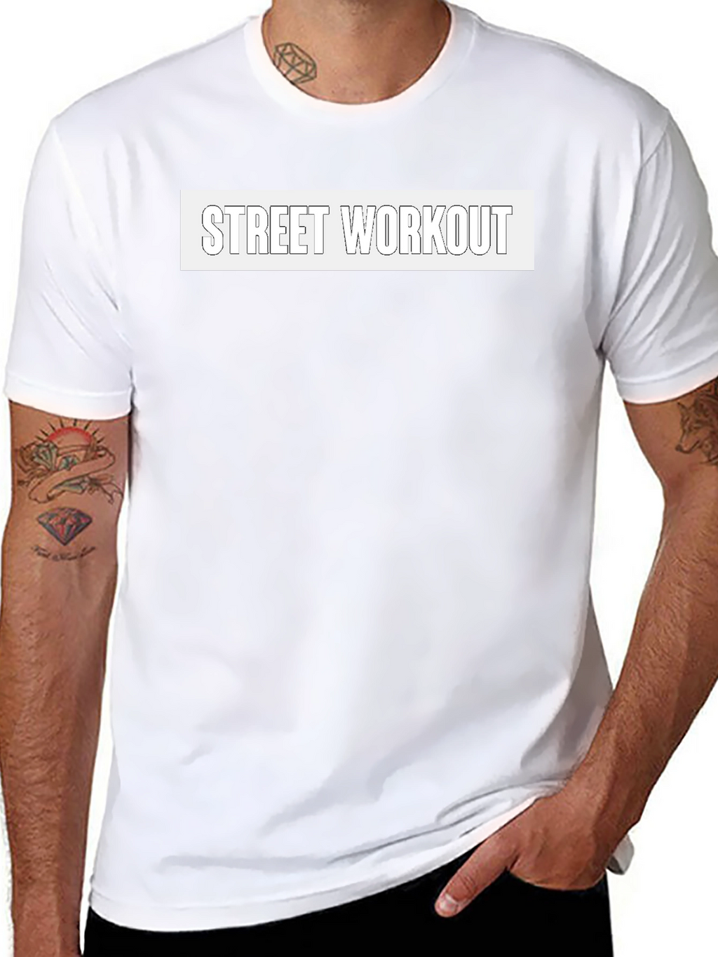 Street Workout Black Graphic Tee for Men