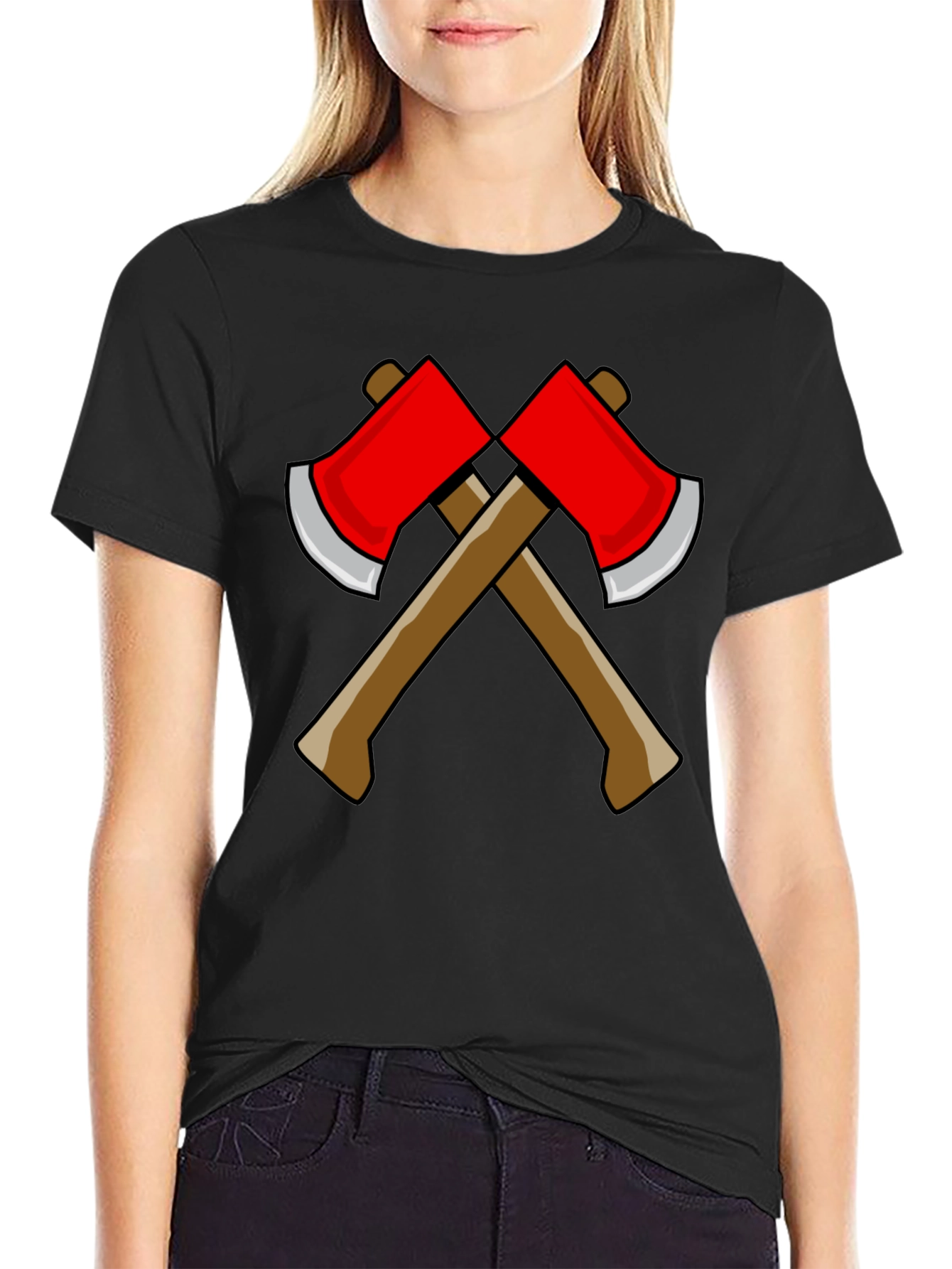 Axe Design Black T-Shirt