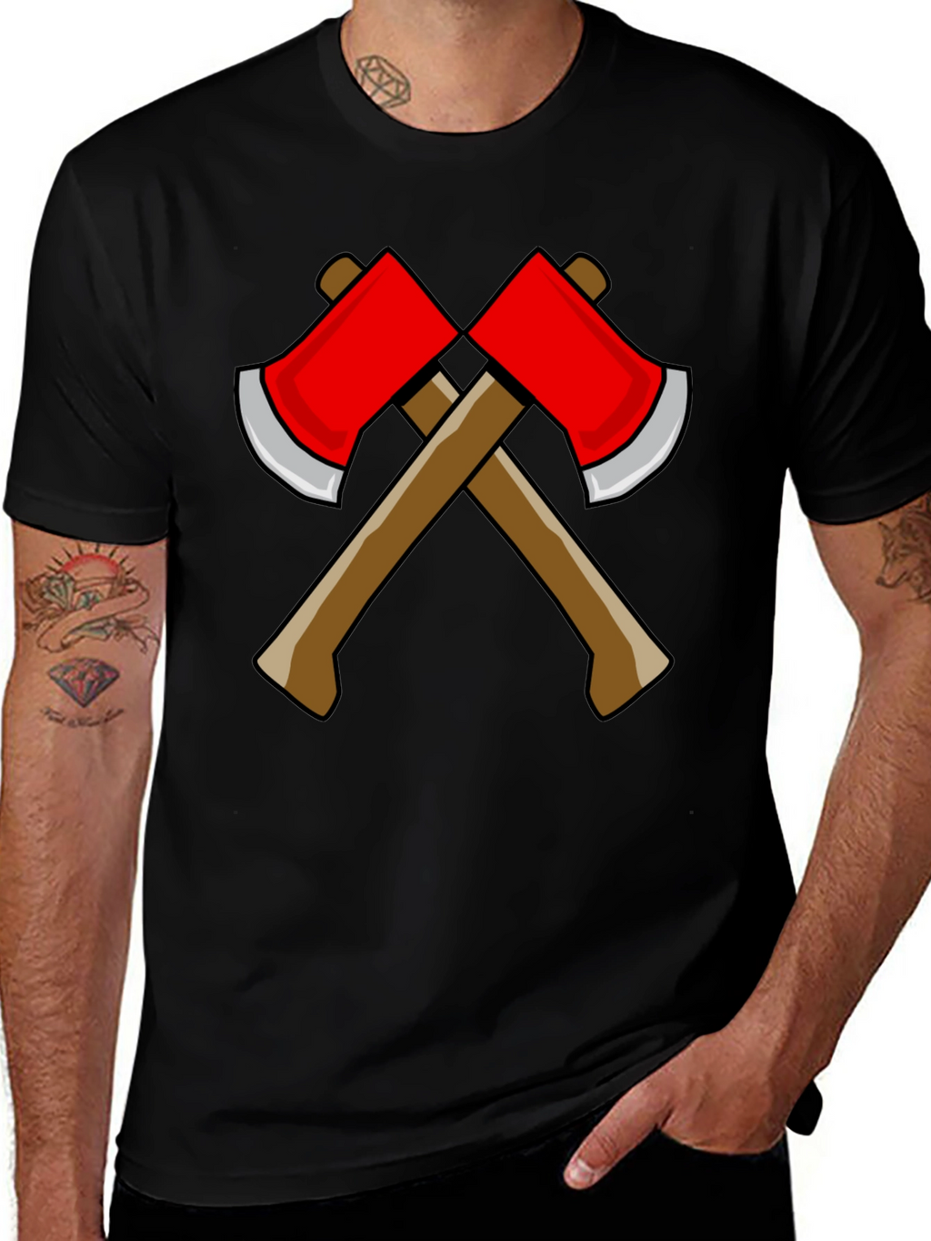 Axe Design Black T-Shirt