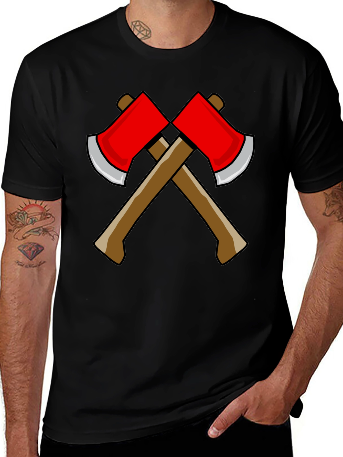 Axe Design Black T-Shirt