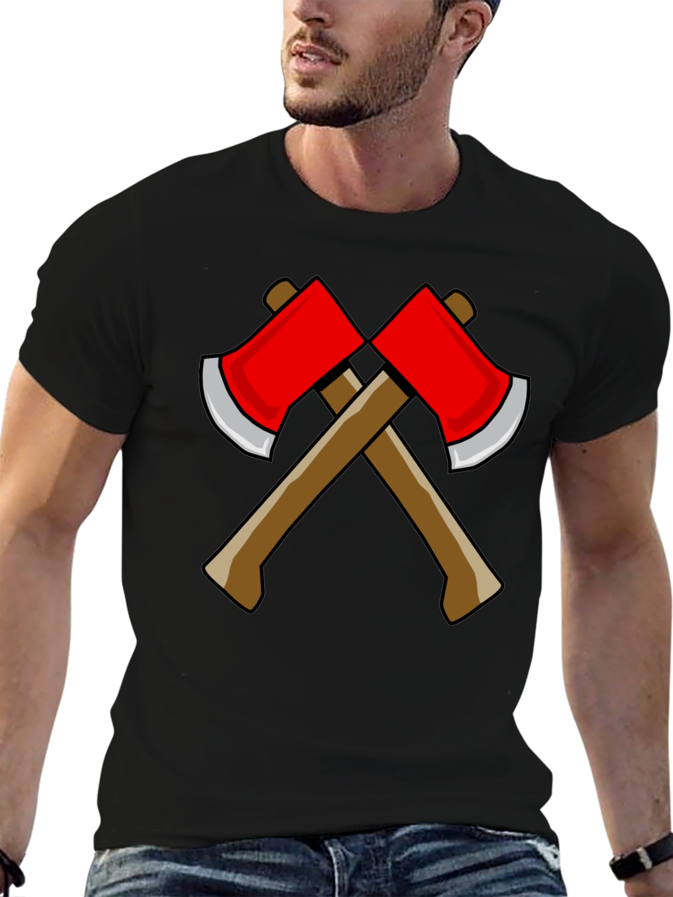 Axe Design Black T-Shirt