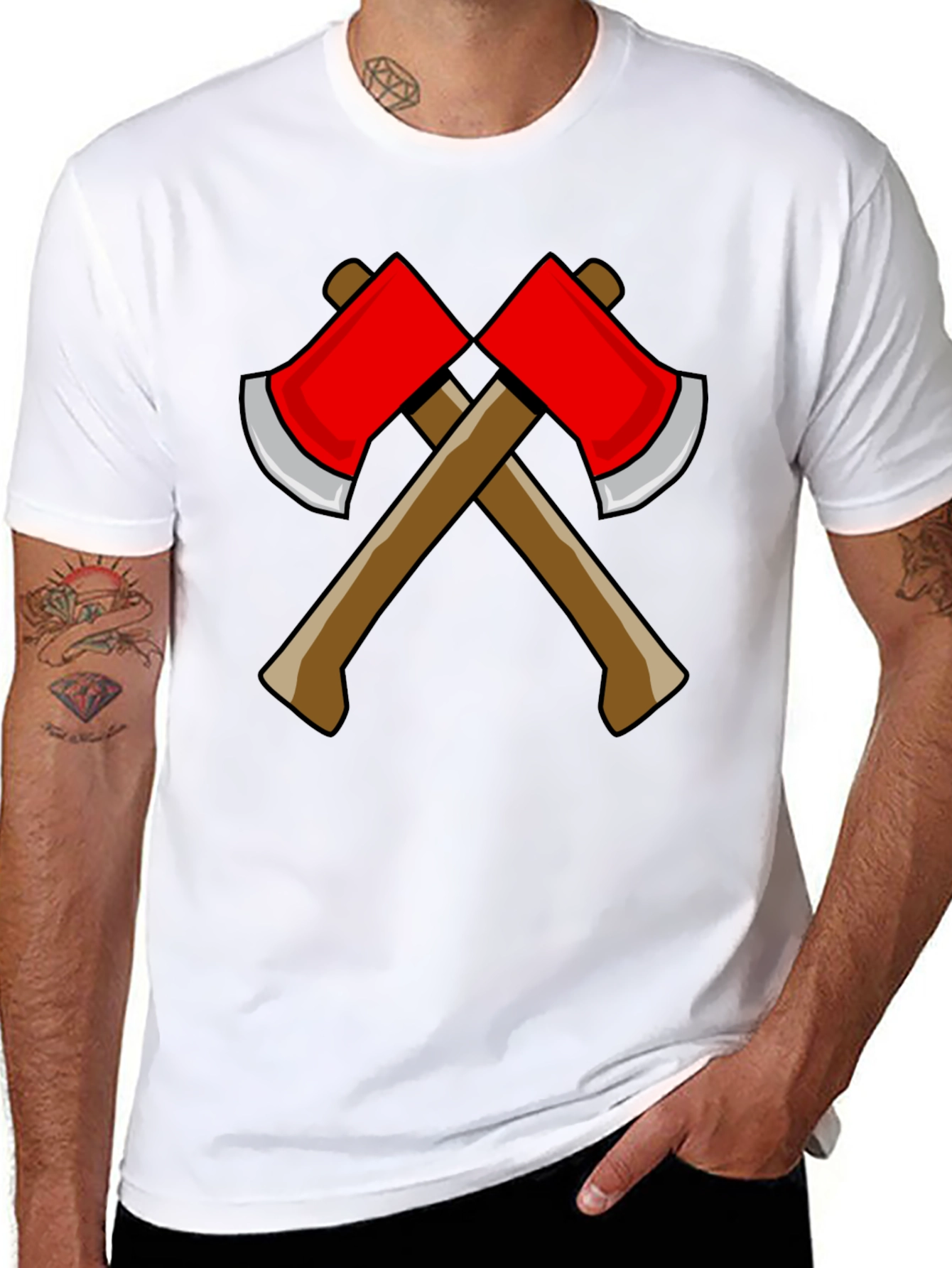 Axe Design Black T-Shirt