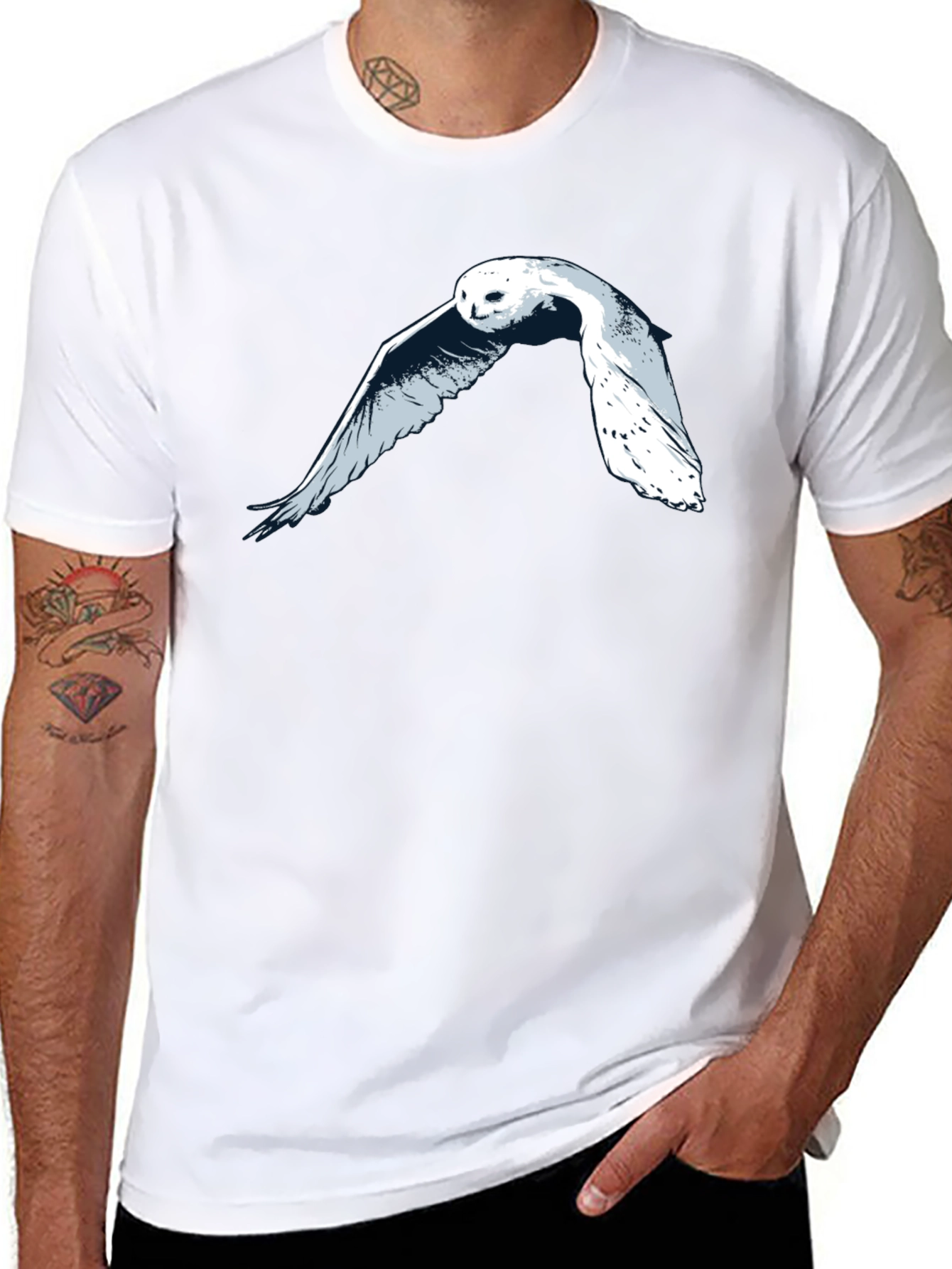 Owl Graphic T-Shirt - Black