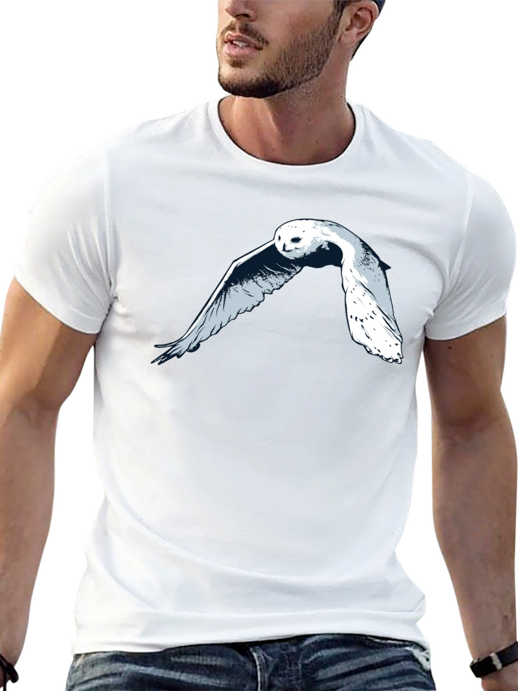 Owl Graphic T-Shirt - Black