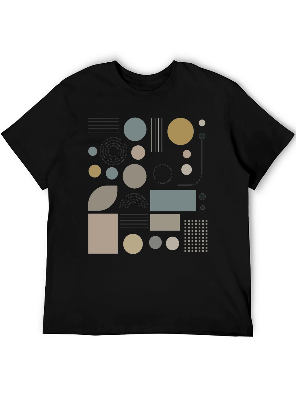 Geometric Print Black T-Shirt