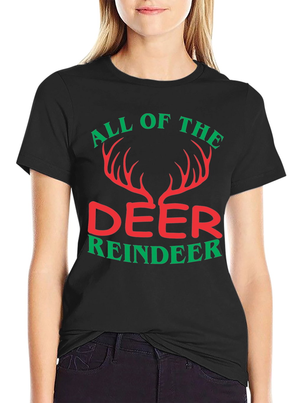 All Of The Deer Reindeer Graphic T-Shirt