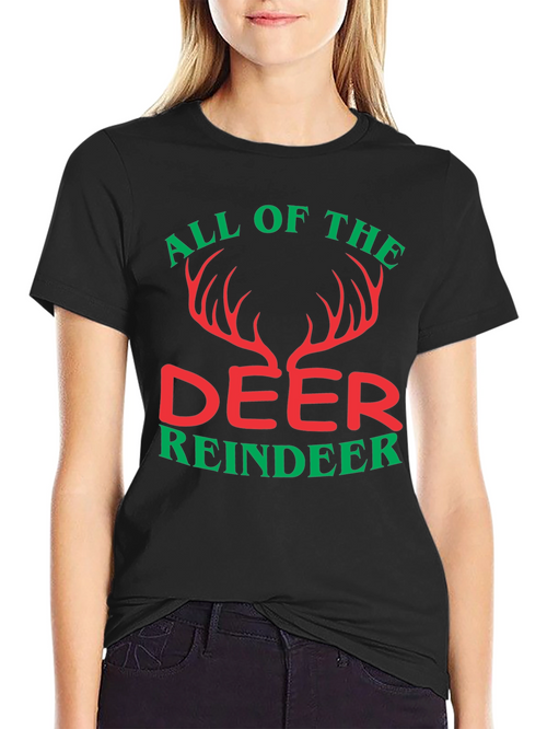 All Of The Deer Reindeer Graphic T-Shirt