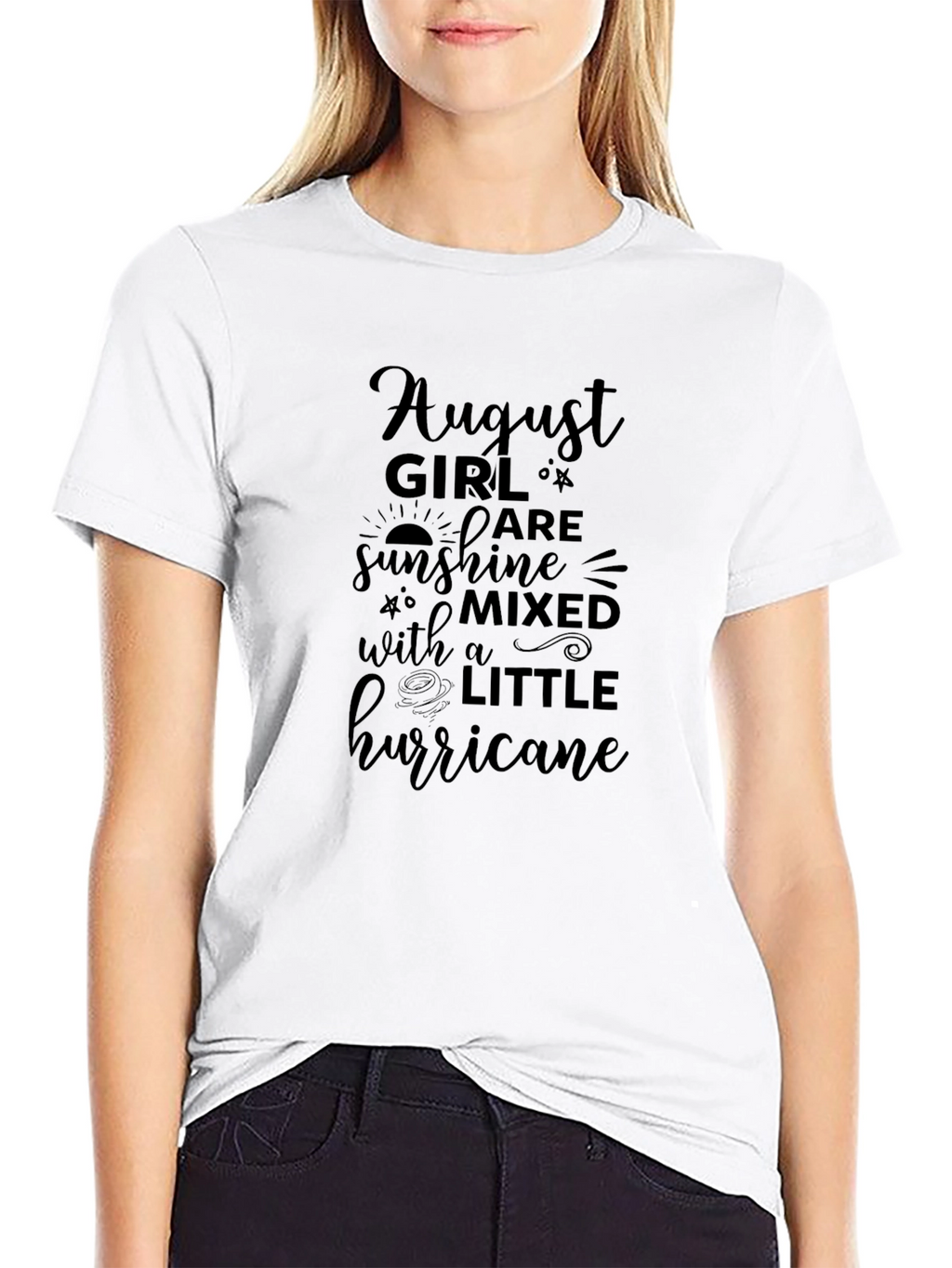 August Girl Sunshine Hurricane Black Tee