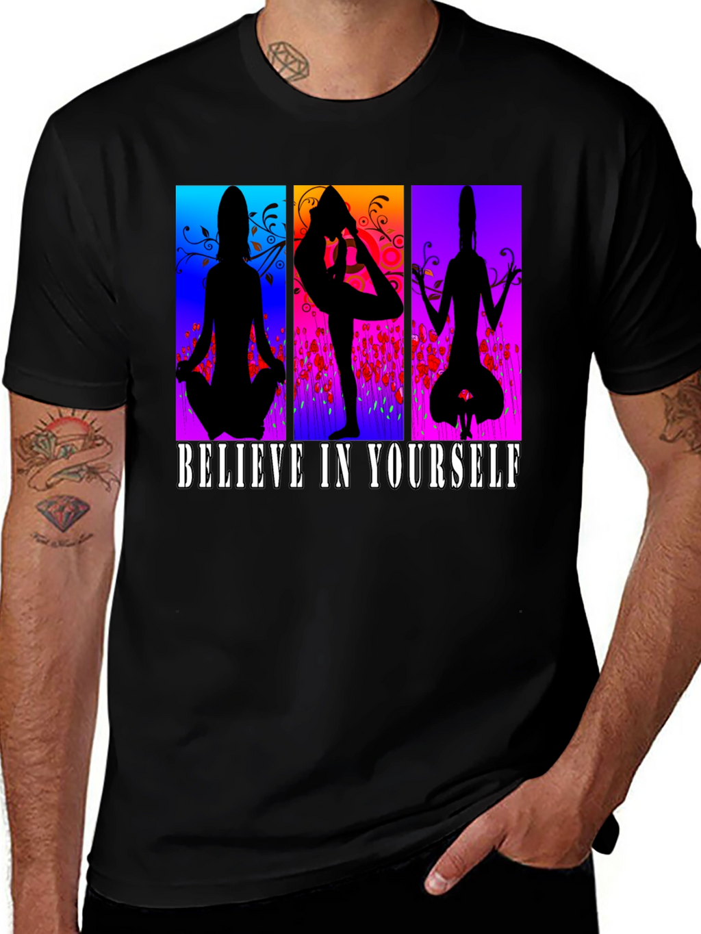 Believe in Yourself Yoga Silhouette T-Shirt