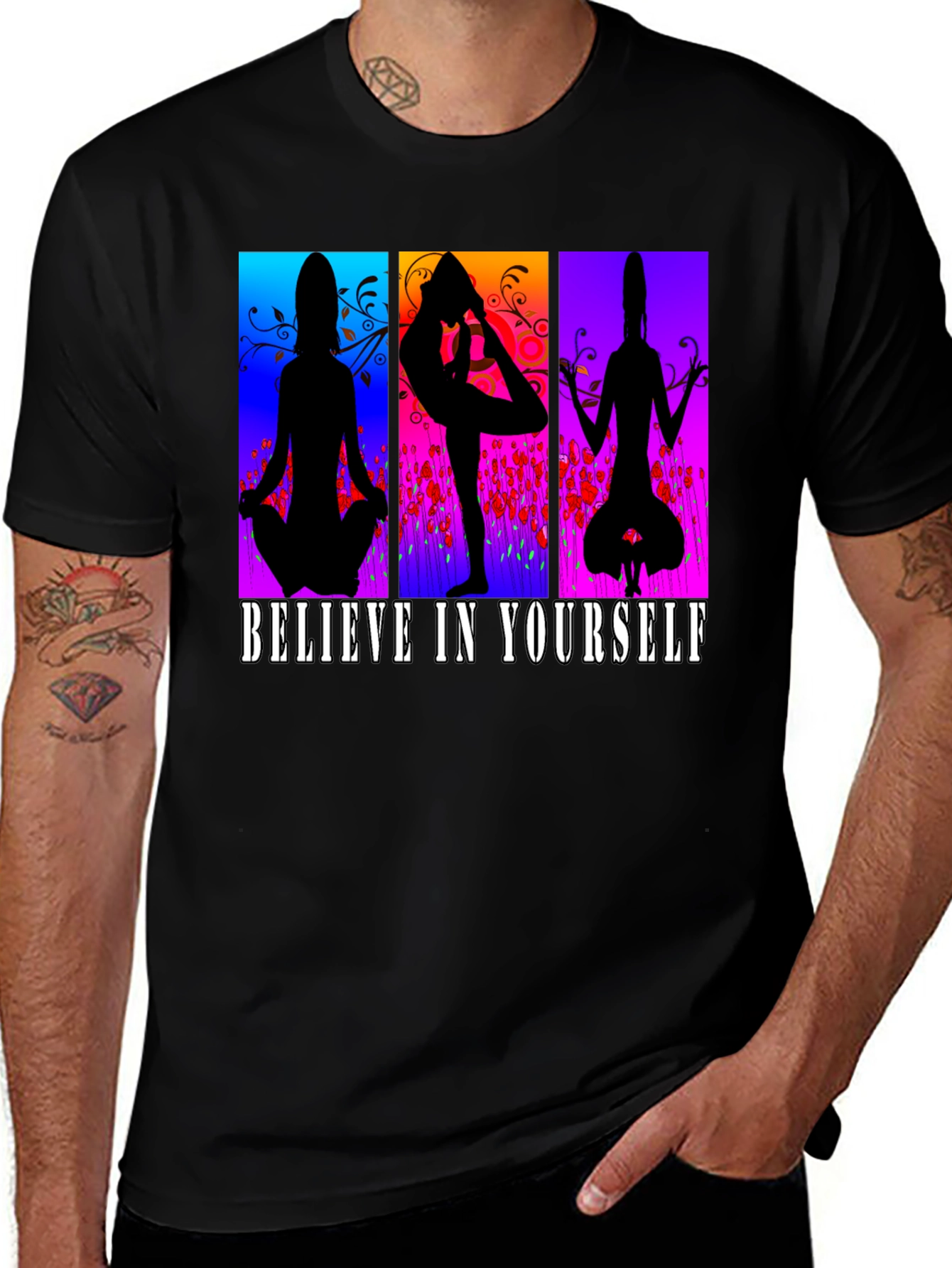 Believe in Yourself Yoga Silhouette T-Shirt