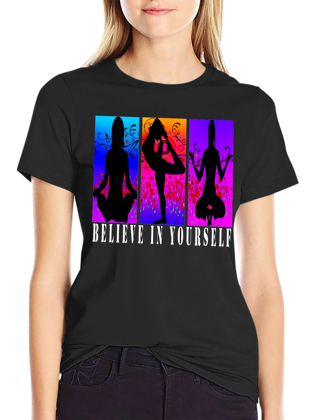Believe in Yourself Yoga Silhouette T-Shirt