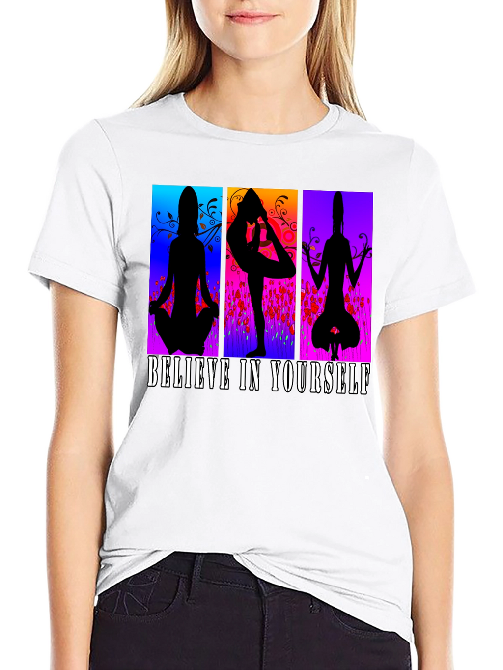 Believe in Yourself Yoga Silhouette T-Shirt