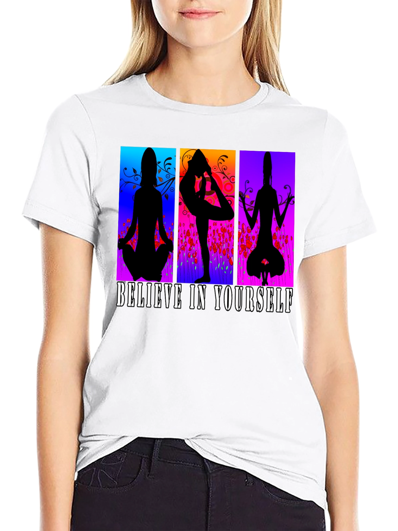 Believe in Yourself Yoga Silhouette T-Shirt