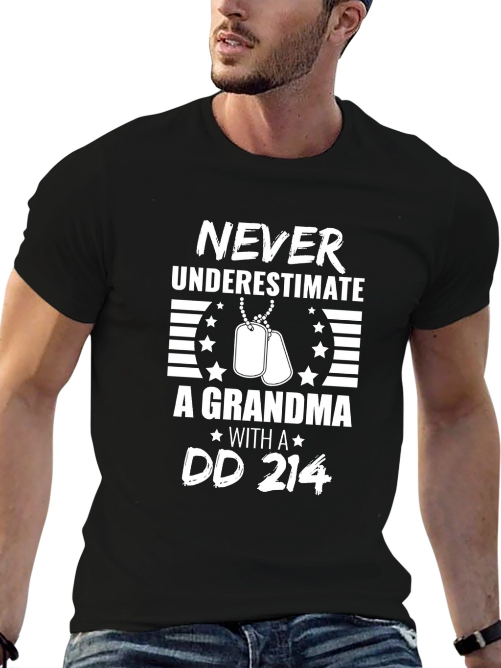 Never Underestimate Grandma DD 214 T-Shirt