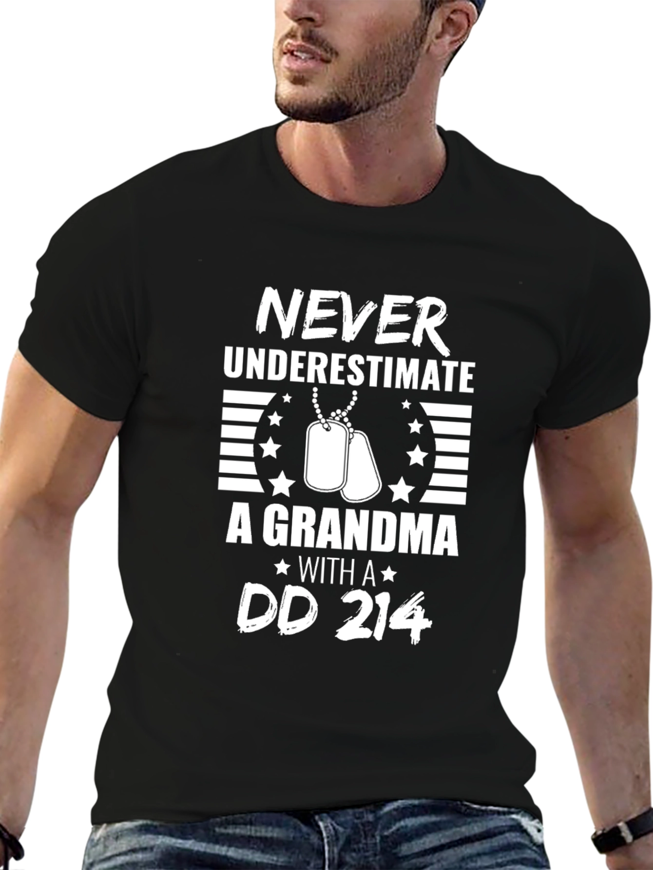 Never Underestimate Grandma DD 214 T-Shirt