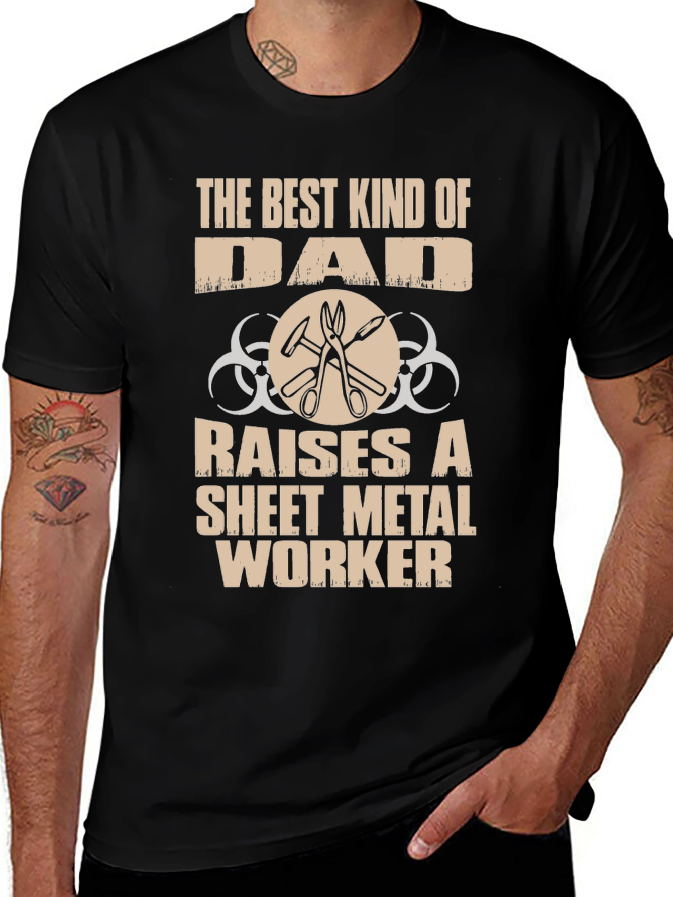 Best Dad Sheet Metal Worker Graphic T-Shirt