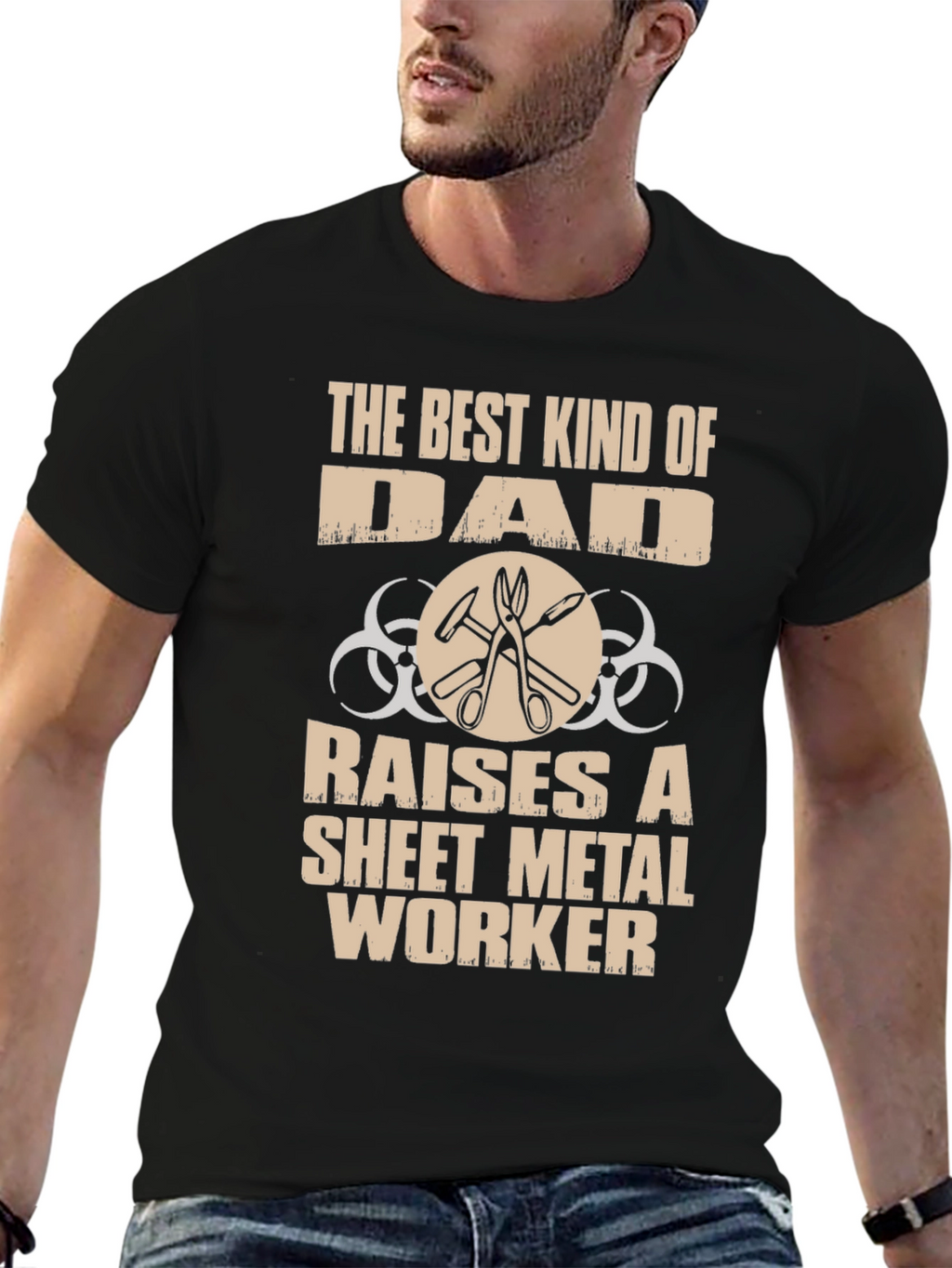 Best Dad Sheet Metal Worker Graphic T-Shirt
