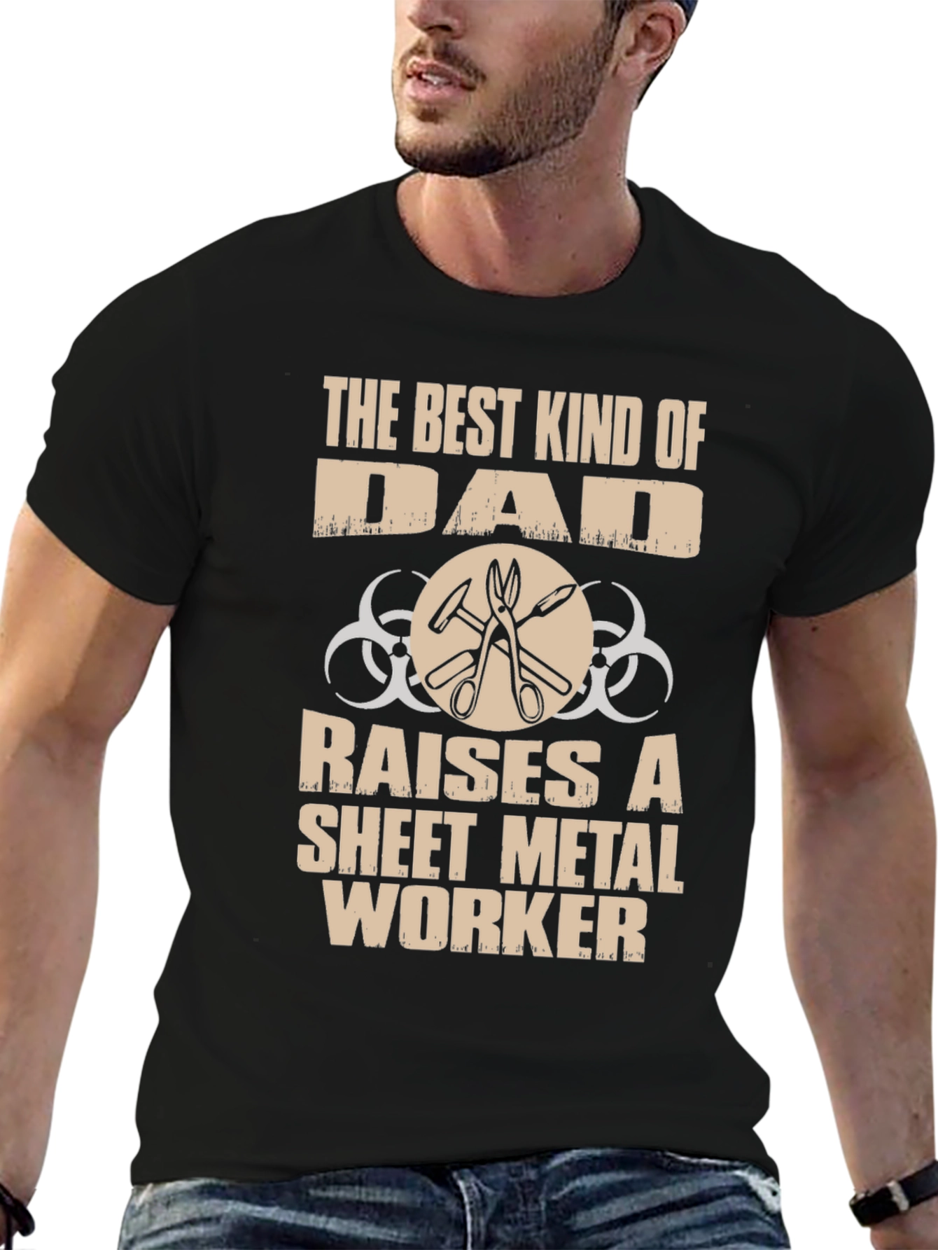 Best Dad Sheet Metal Worker Graphic T-Shirt