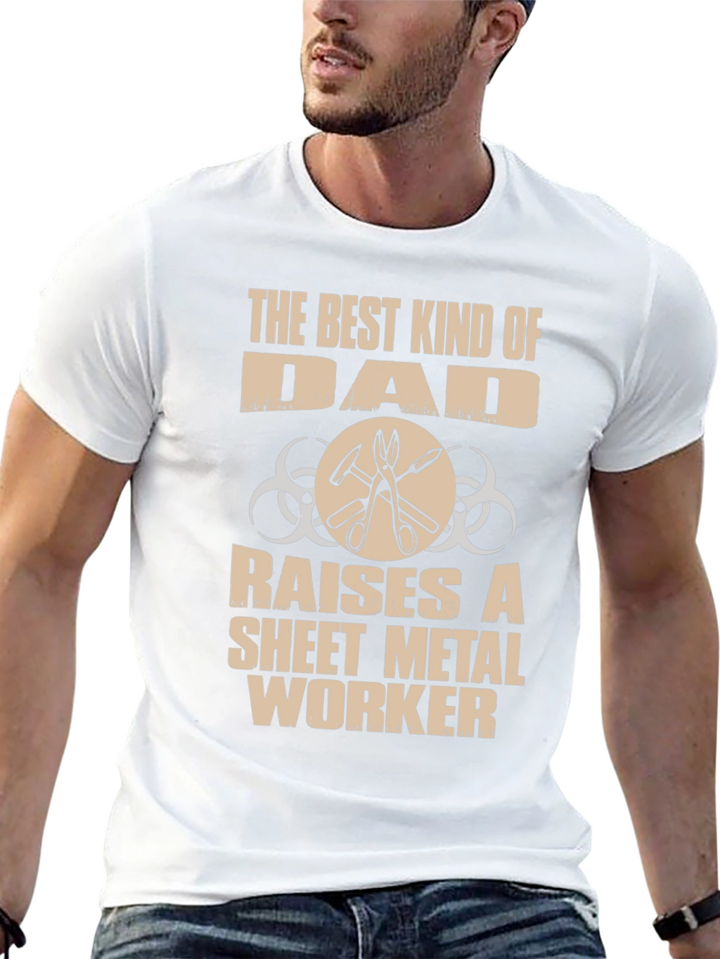 Best Dad Sheet Metal Worker Graphic T-Shirt