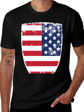 USA Flag Shield Graphic Black T-Shirt