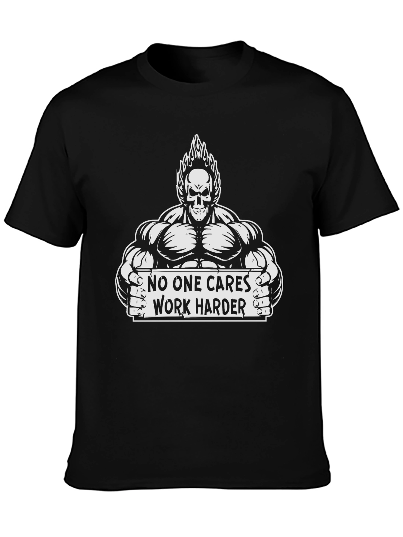 Motivational Gym T-Shirt: No One Cares Work Harder