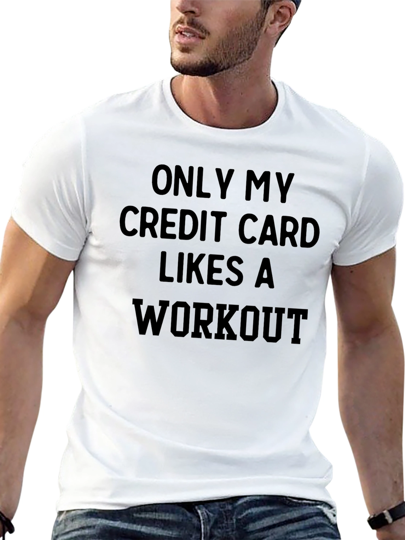 Funny Workout T-Shirt: Credit Card Likes Exercise