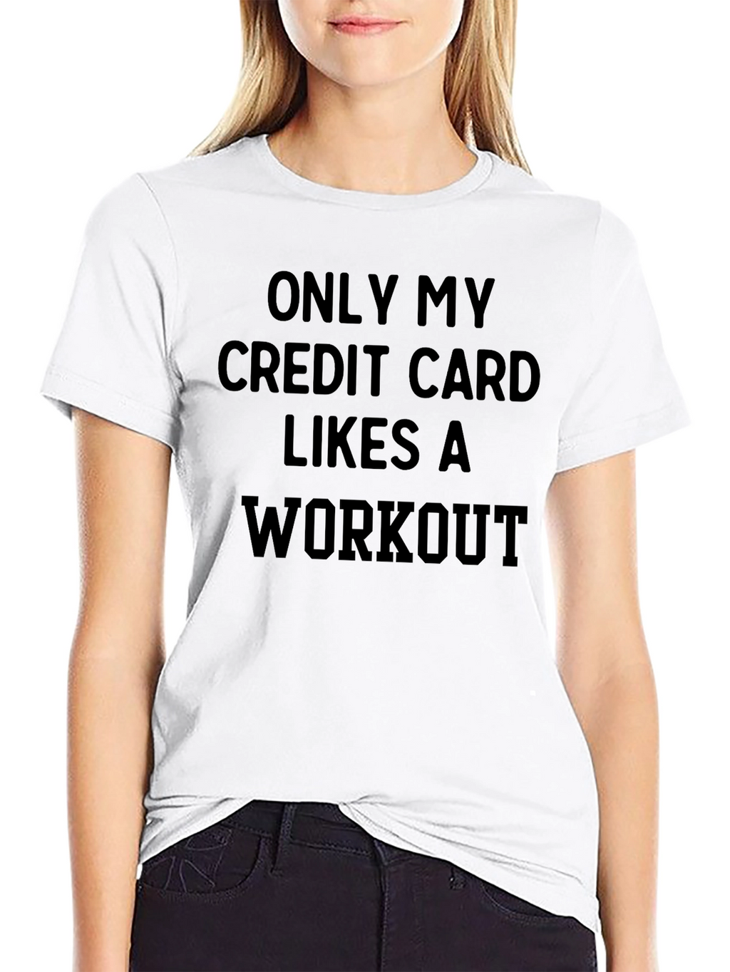 Funny Workout T-Shirt: Credit Card Likes Exercise