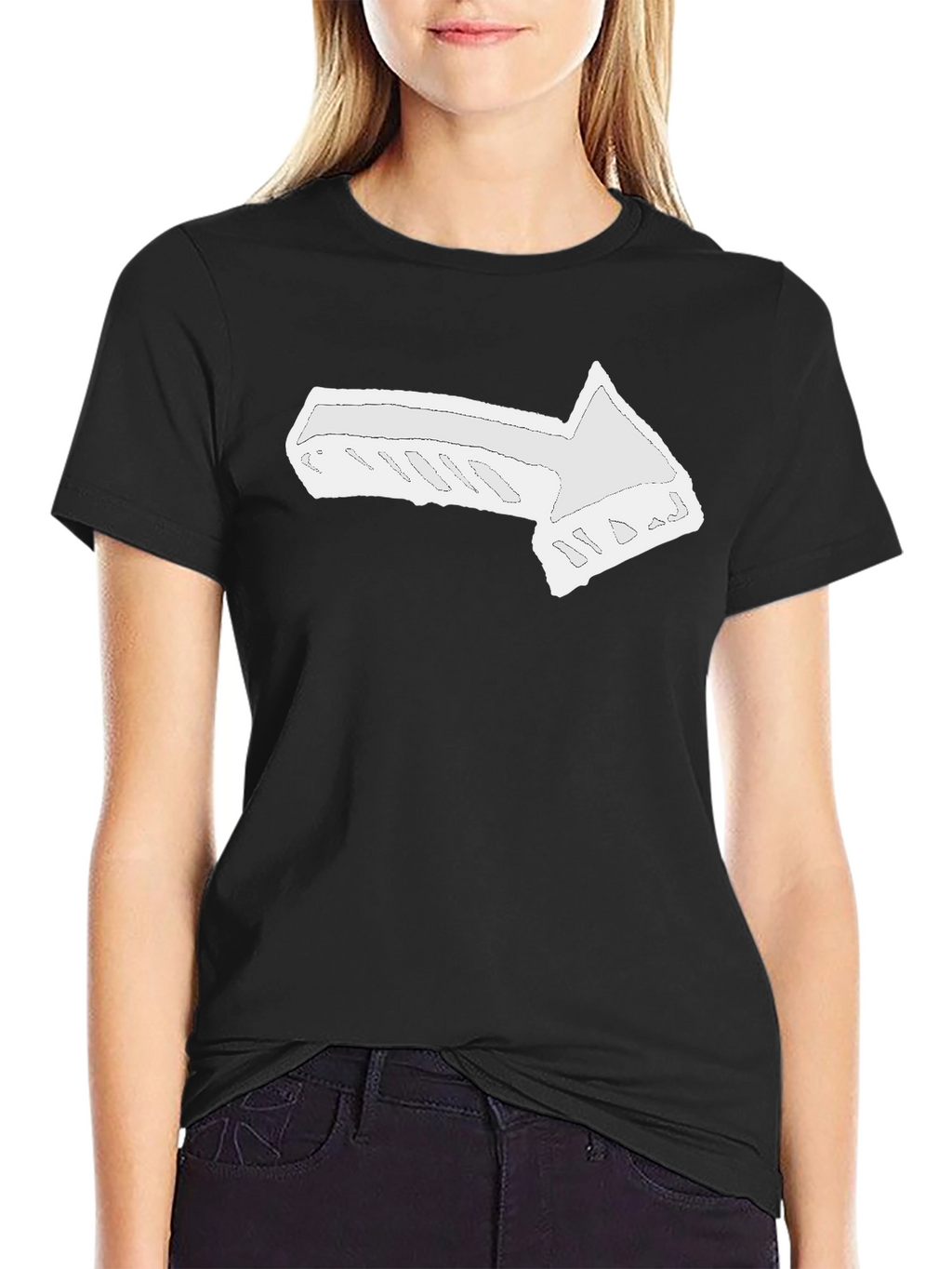 Arrow Graphic Tee - Black Cotton T-Shirt