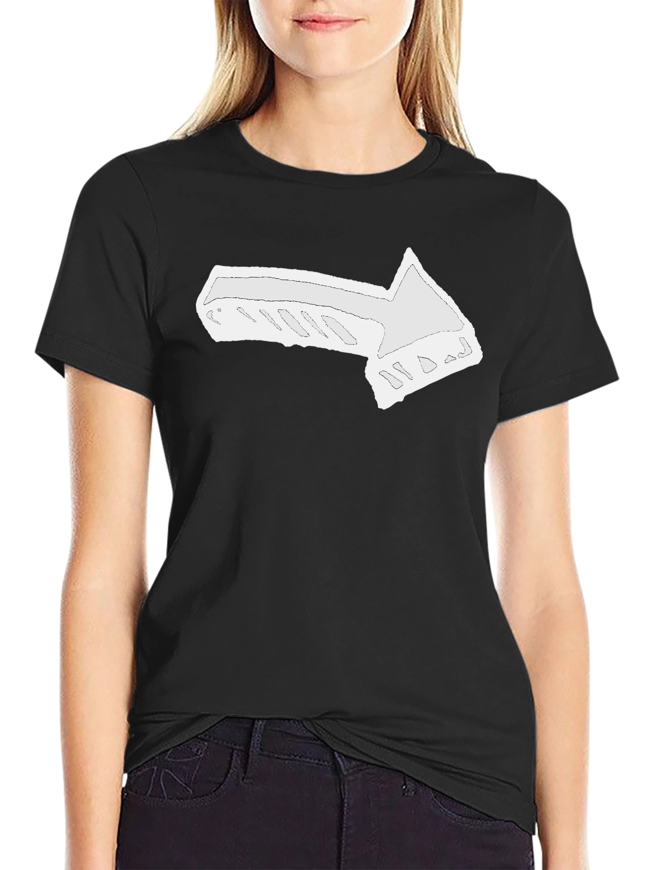 Arrow Graphic Tee - Black Cotton T-Shirt