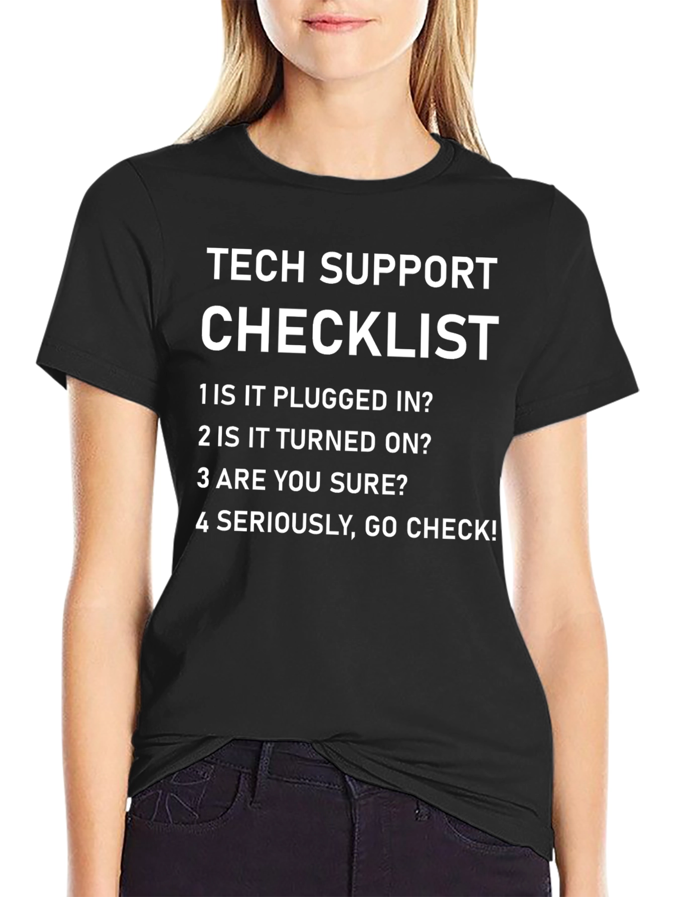 Tech Support Checklist Graphic T-Shirt