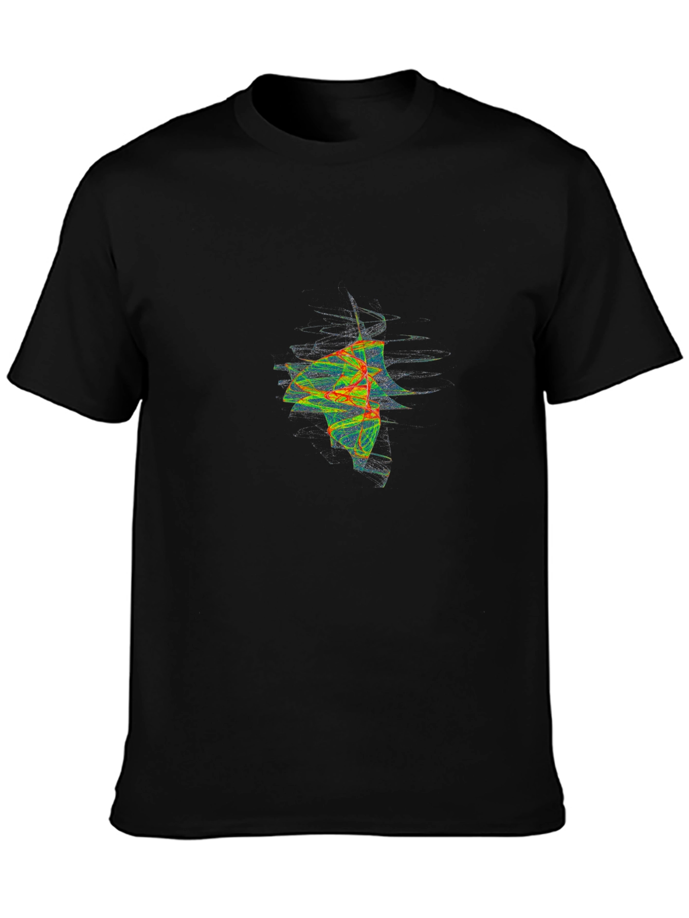 Abstract Fractal Graphic Black Tee