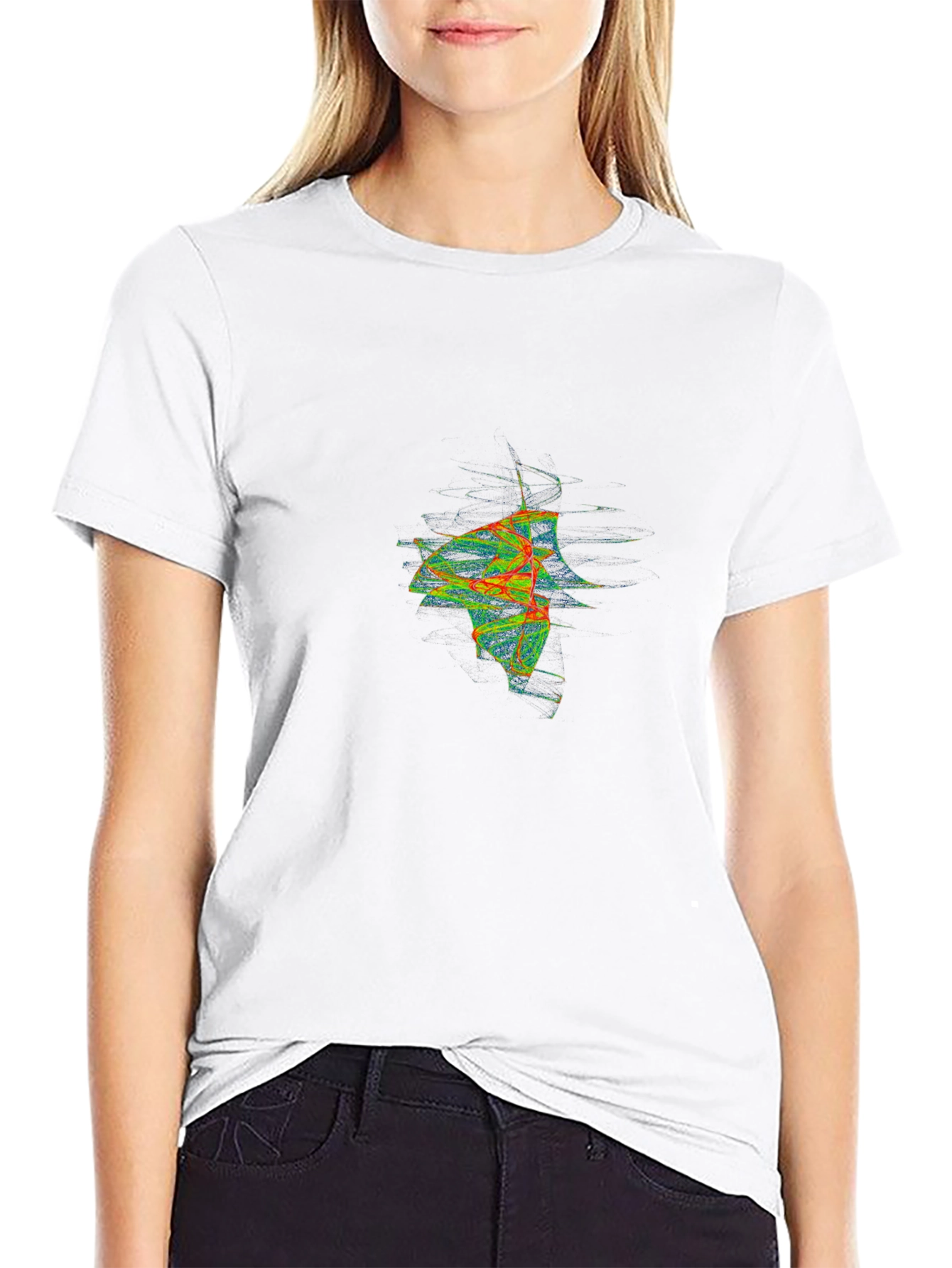 Abstract Fractal Graphic Black Tee