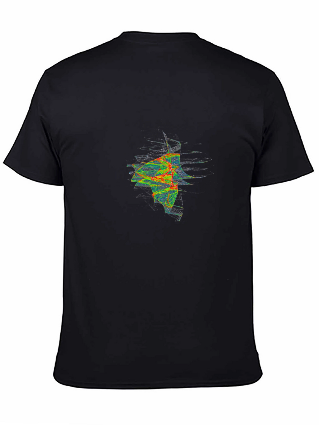 Abstract Fractal Graphic Black Tee