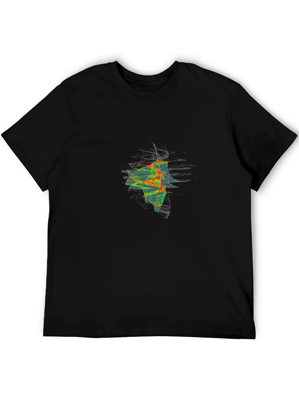 Abstract Fractal Graphic Black Tee