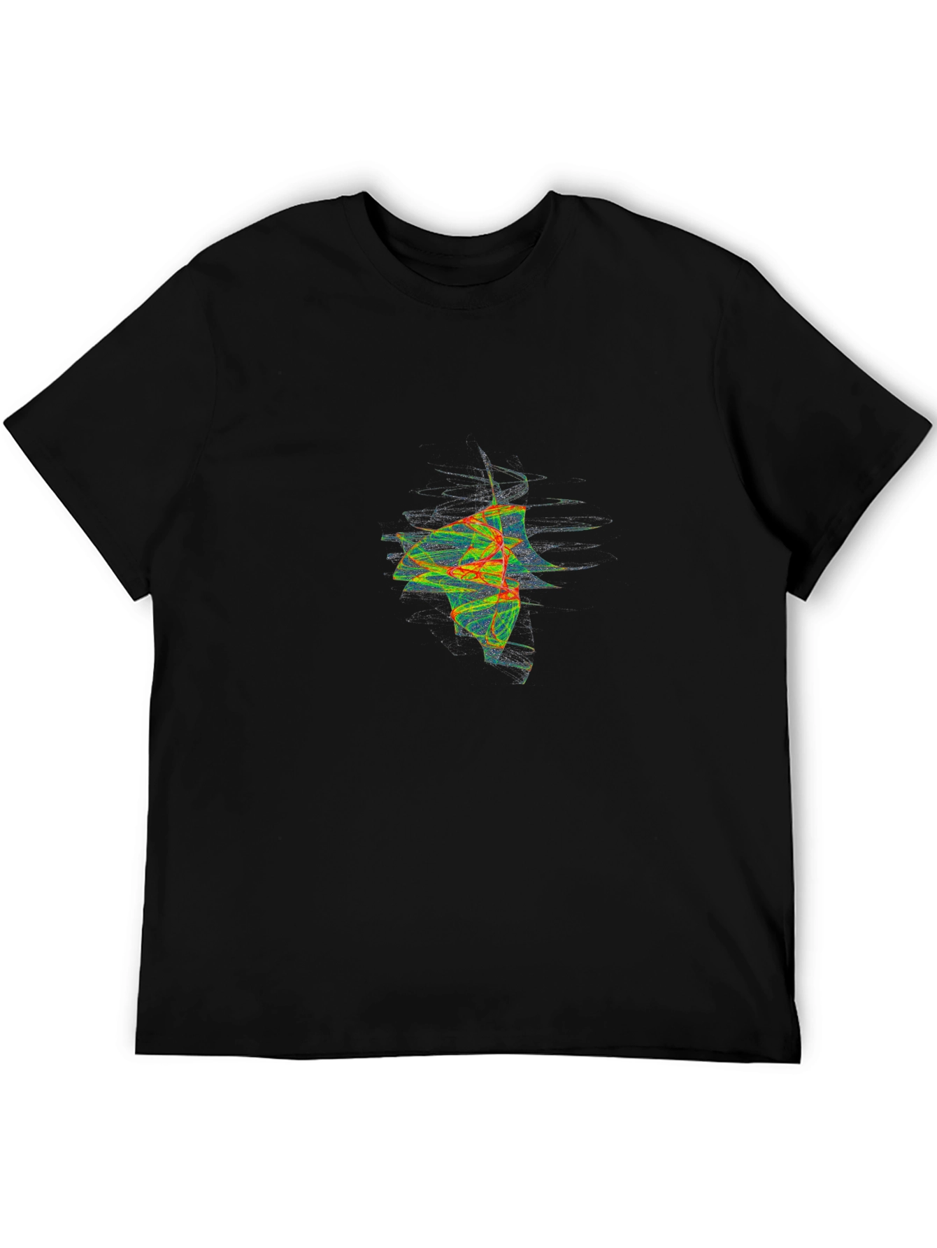 Abstract Fractal Graphic Black Tee