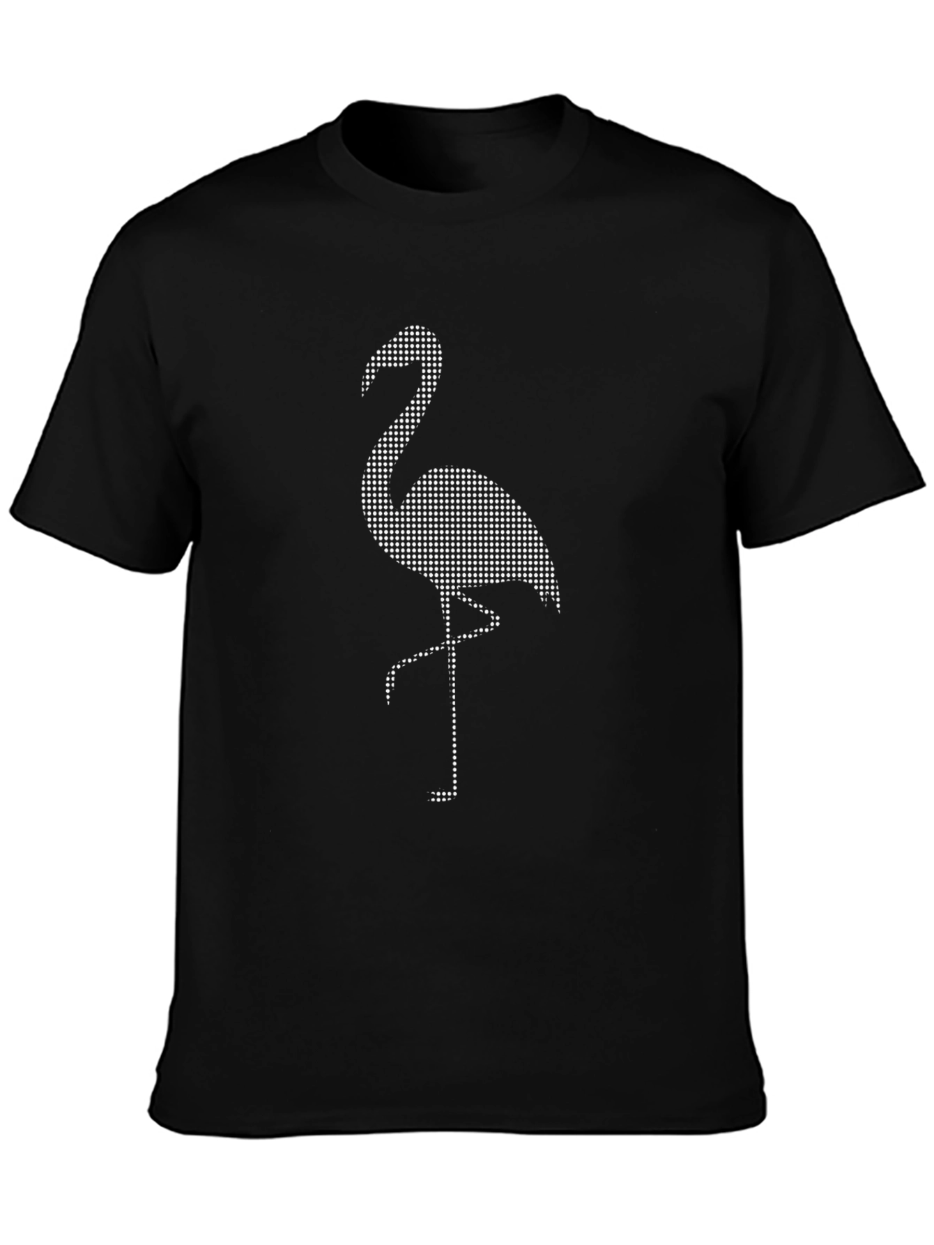 Black Flamingo Dot Pattern Tee