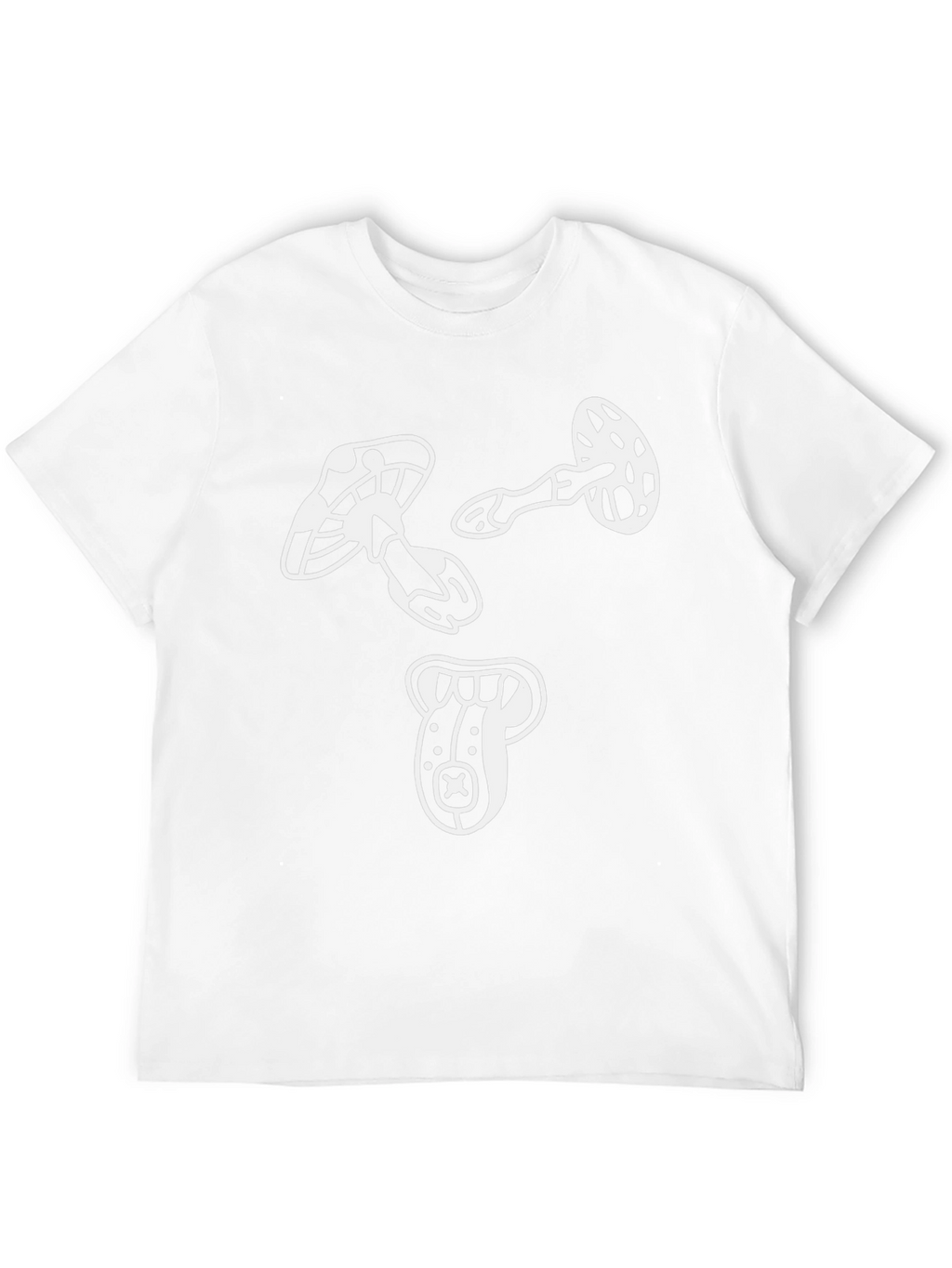 Funky Mushroom Graphic Tee - Black Cotton T-Shirt