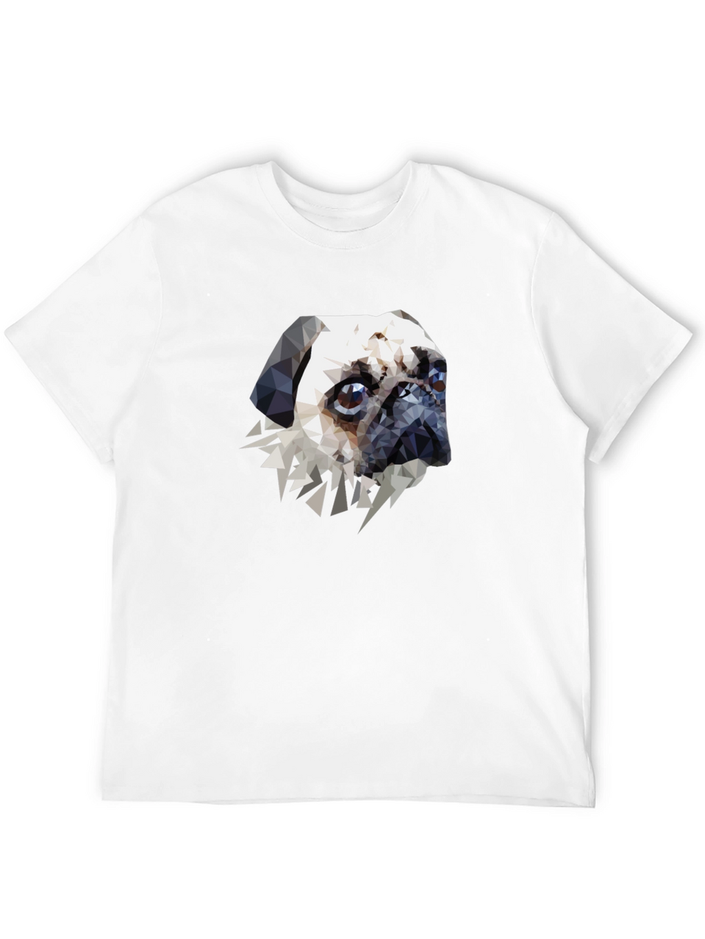 Geometric Pug Graphic Tee - Black