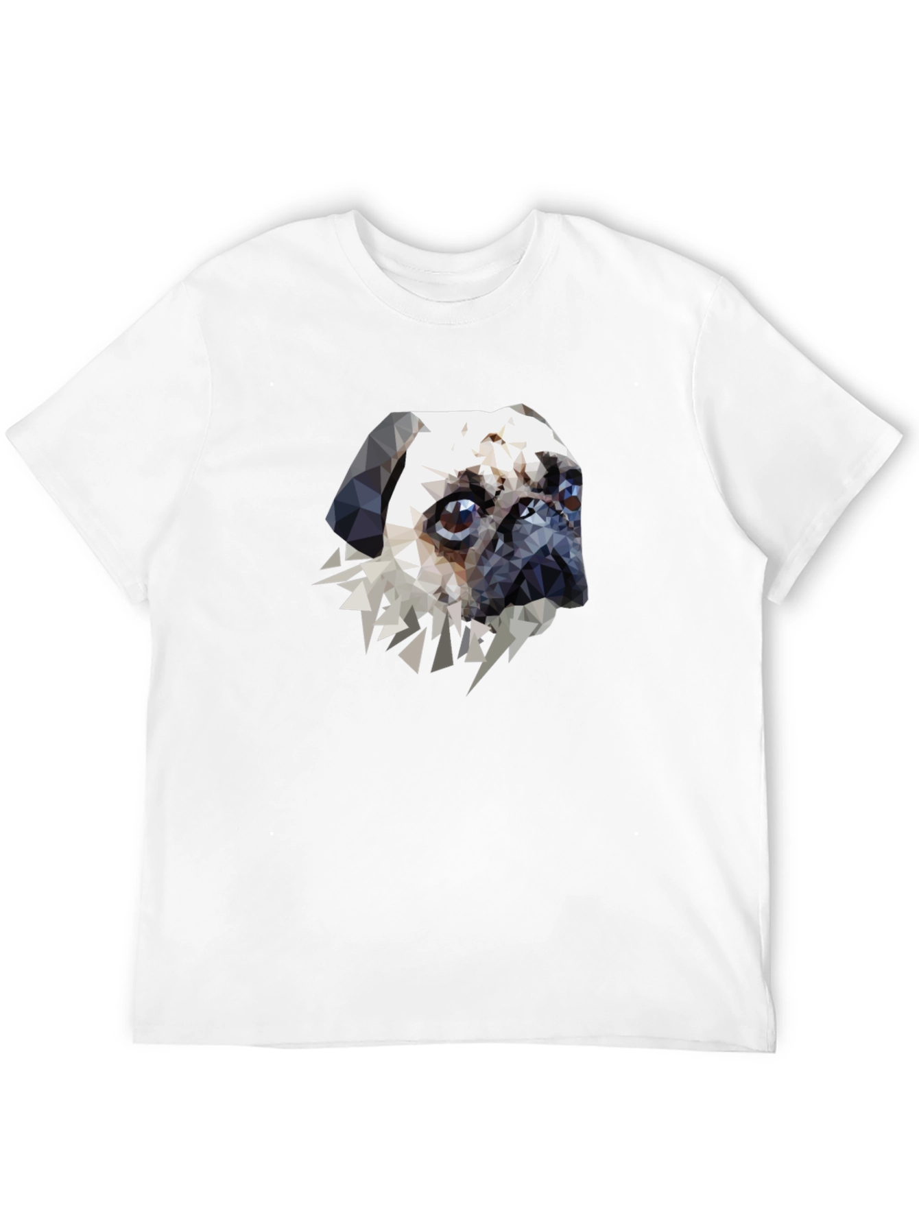 Geometric Pug Graphic Tee - Black