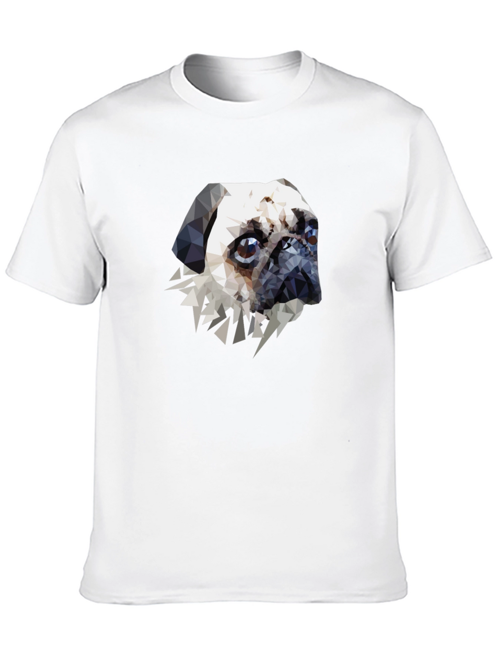 Geometric Pug Graphic Tee - Black