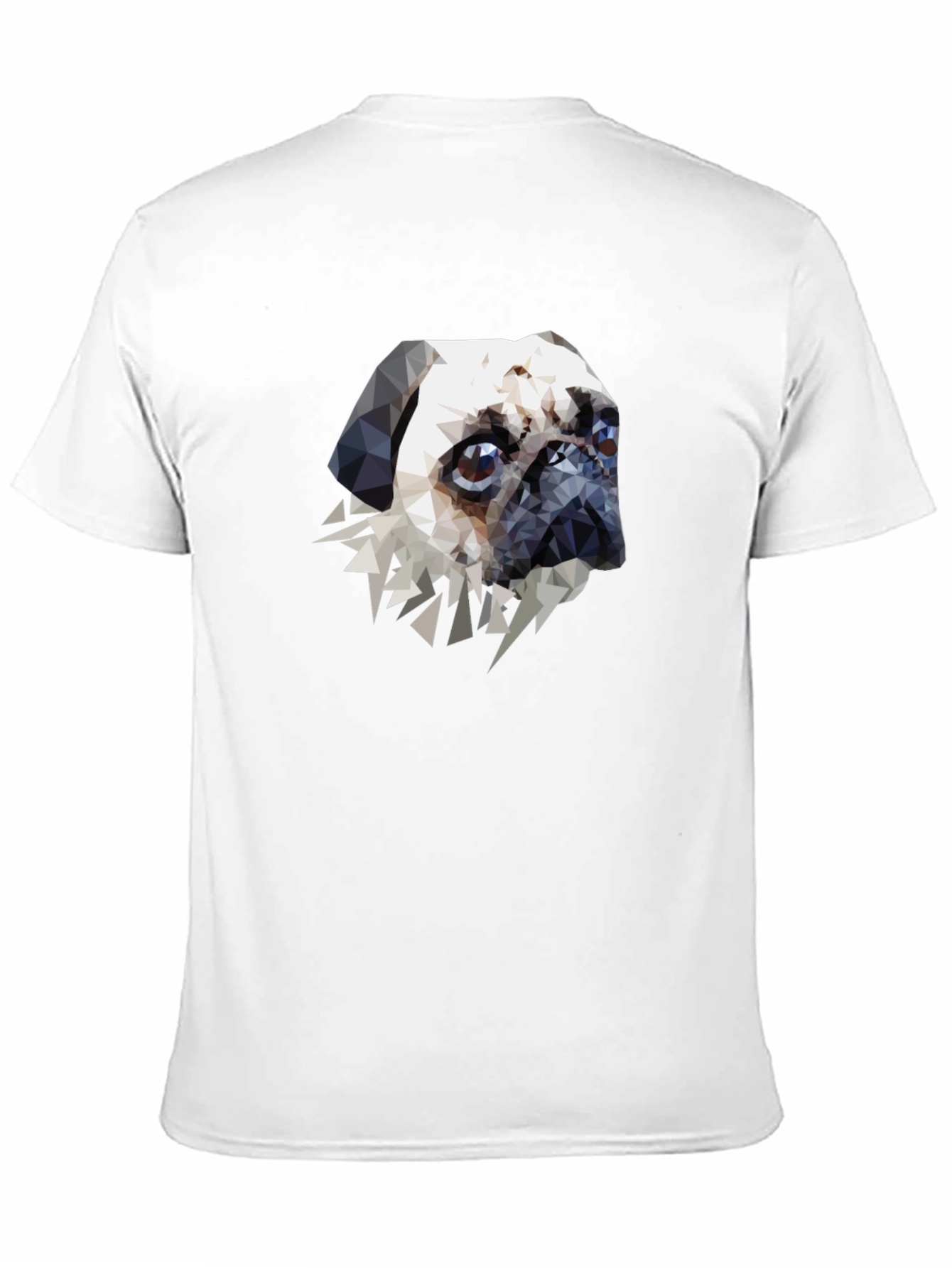 Geometric Pug Graphic Tee - Black