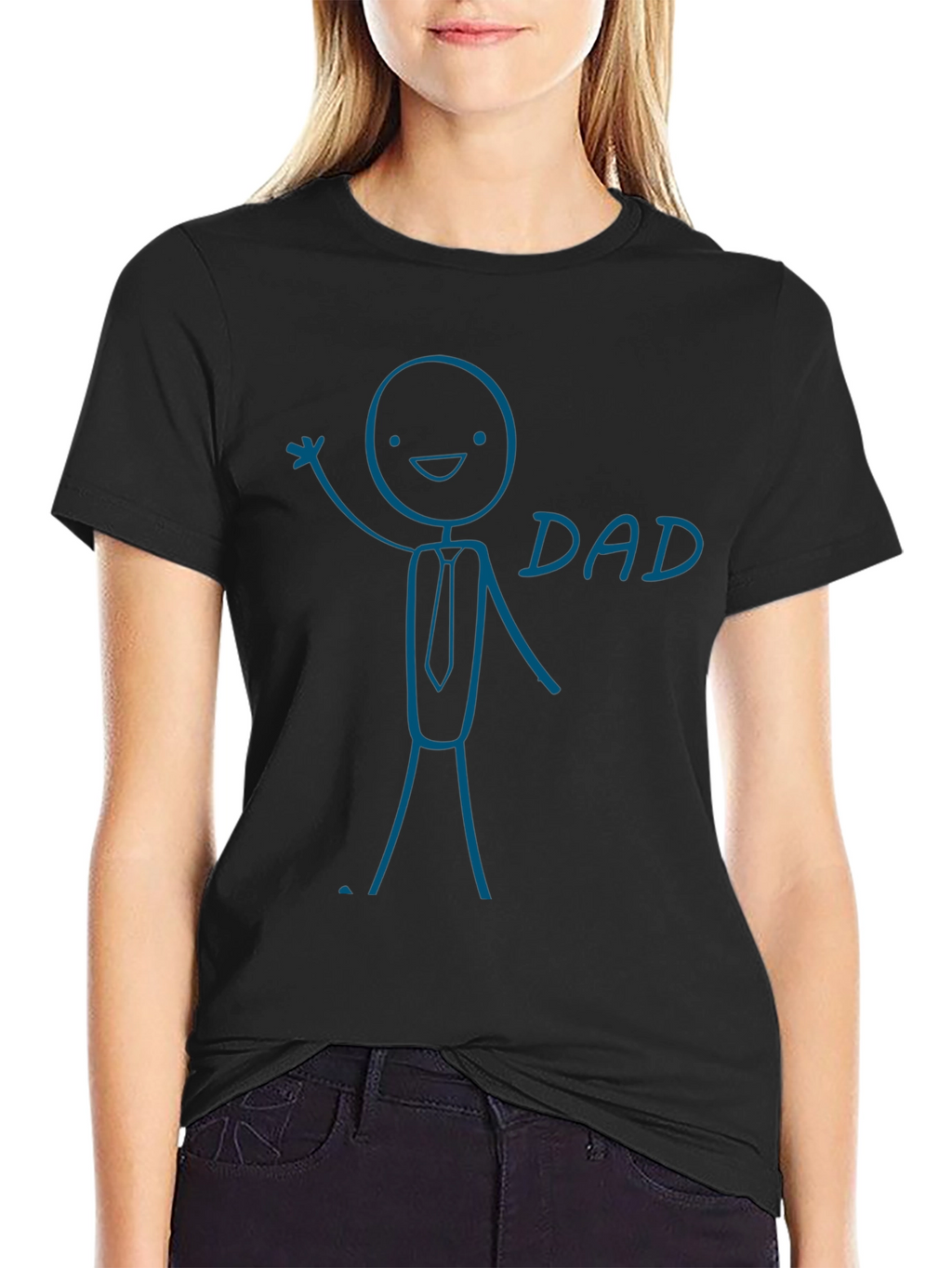 Funny Dad Graphic Tee - Stick Figure Design