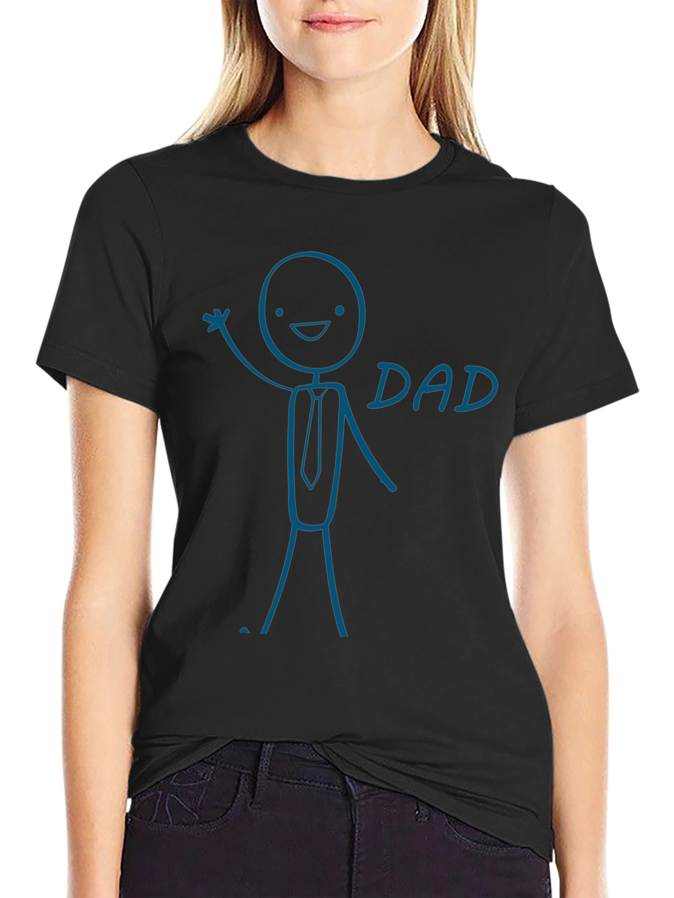 Funny Dad Graphic Tee - Stick Figure Design