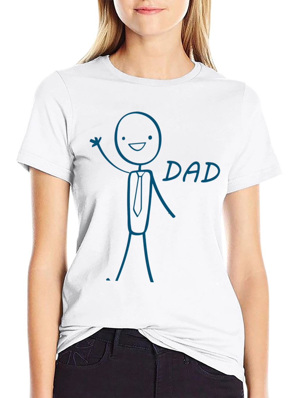 Funny Dad Graphic Tee - Stick Figure Design