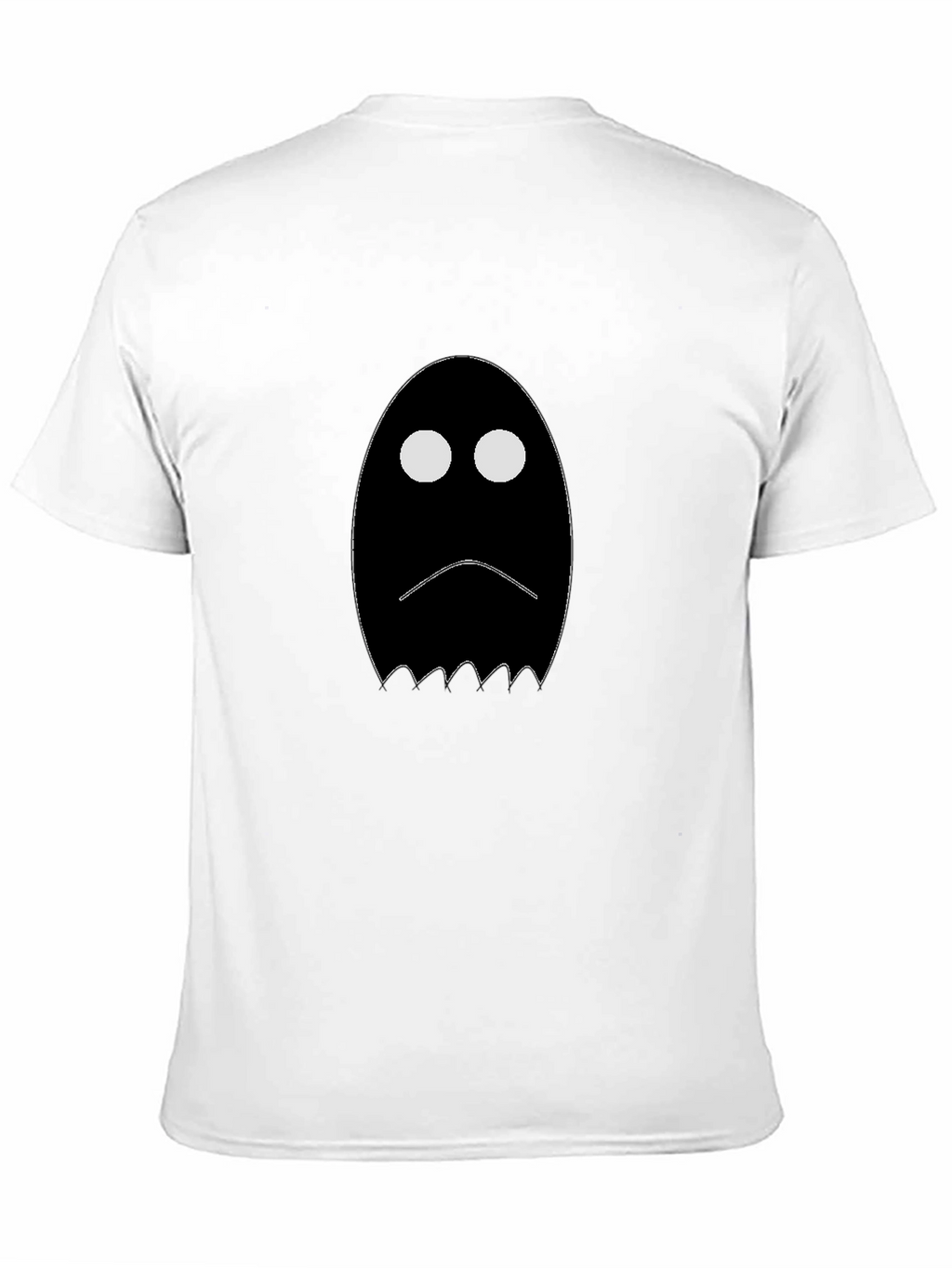 Sad Ghost Graphic T-Shirt - Black Cotton Tee