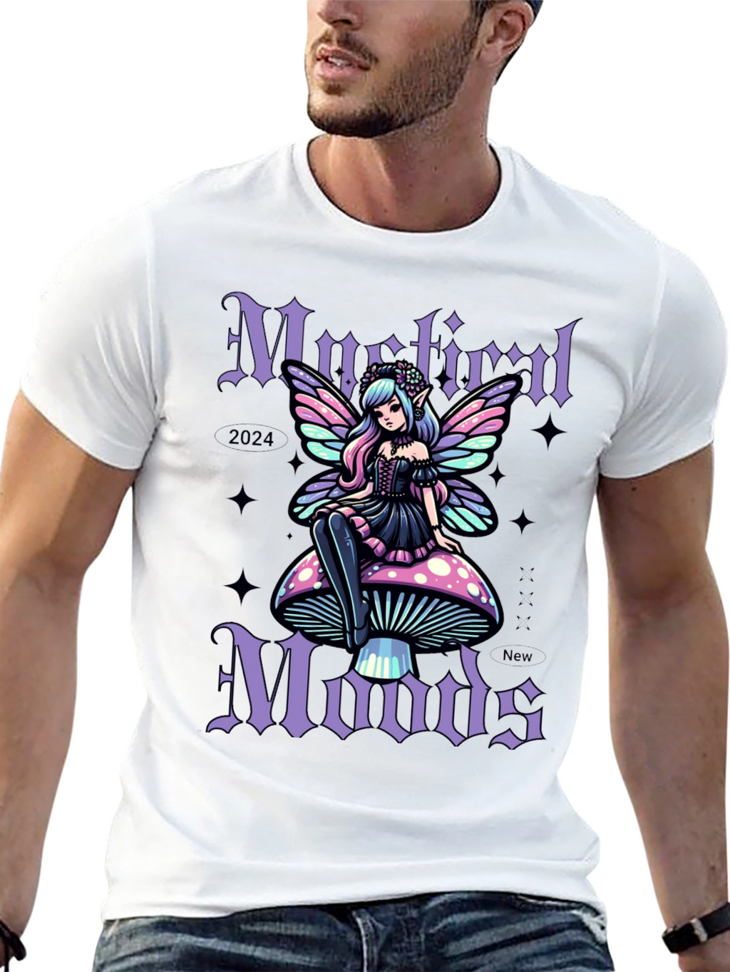 Mystic Moods Graphic Tee - Fairy on Mushroom