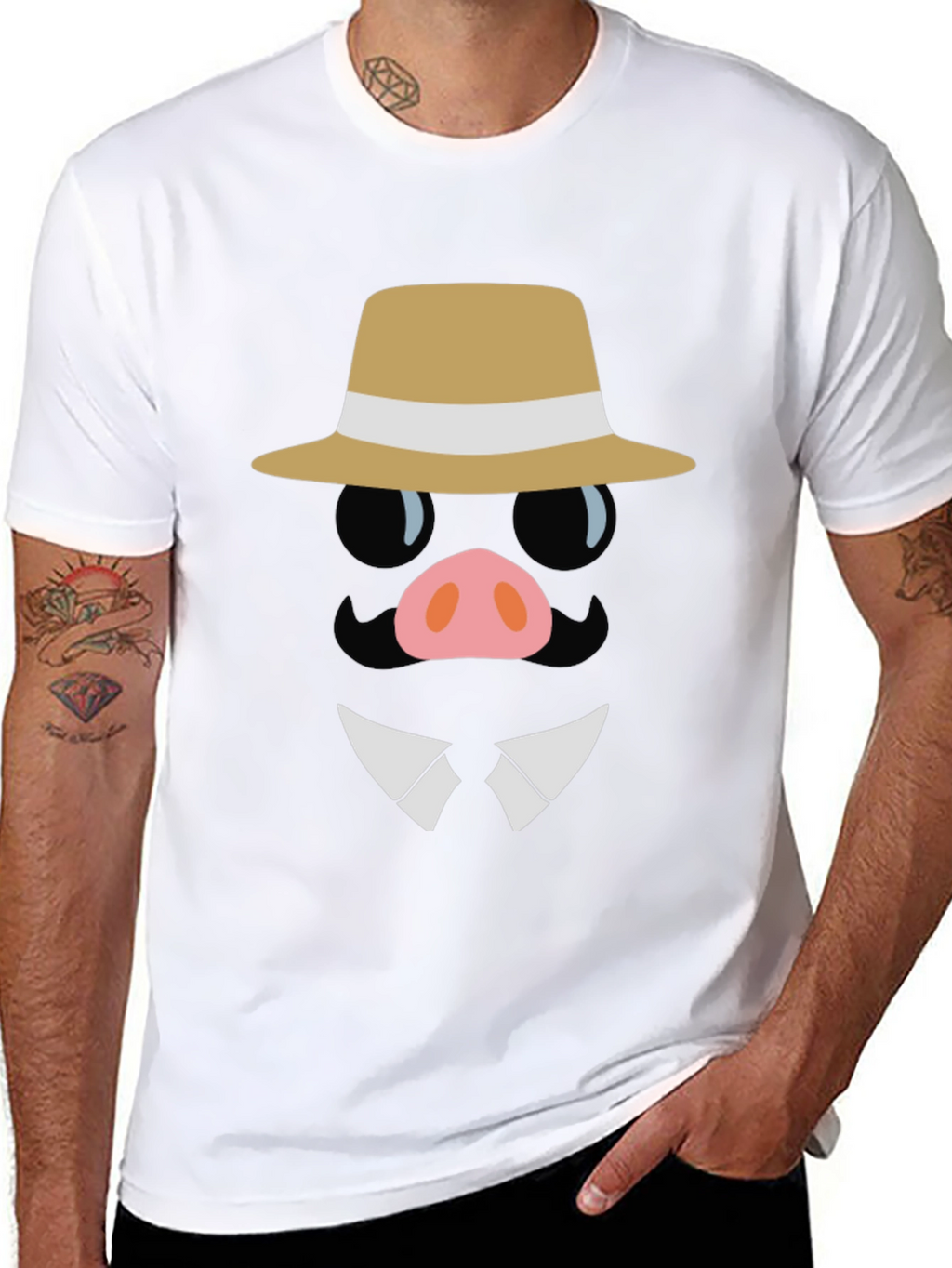 Dapper Pig T-Shirt - Cartoon Character