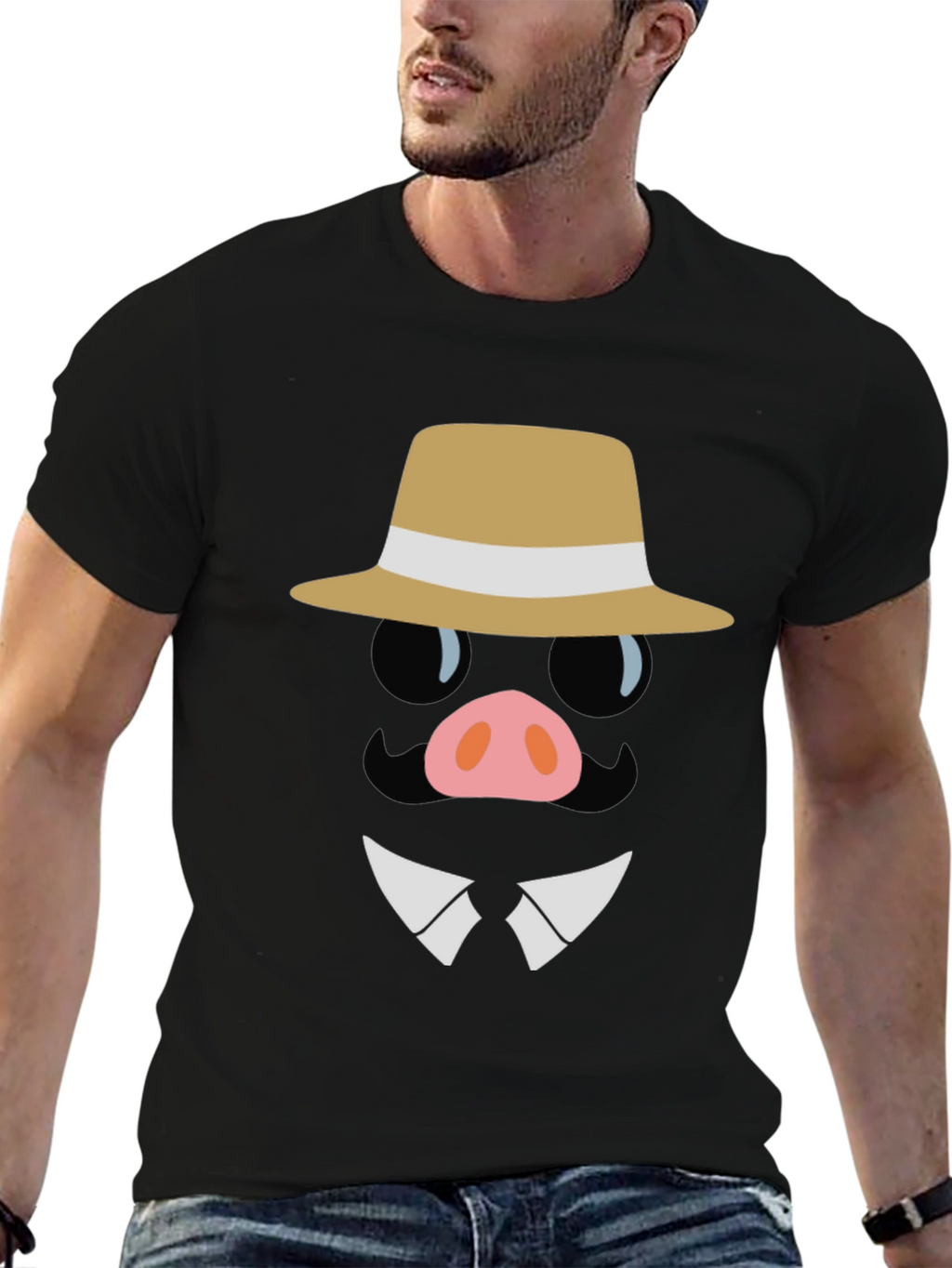 Dapper Pig T-Shirt - Cartoon Character